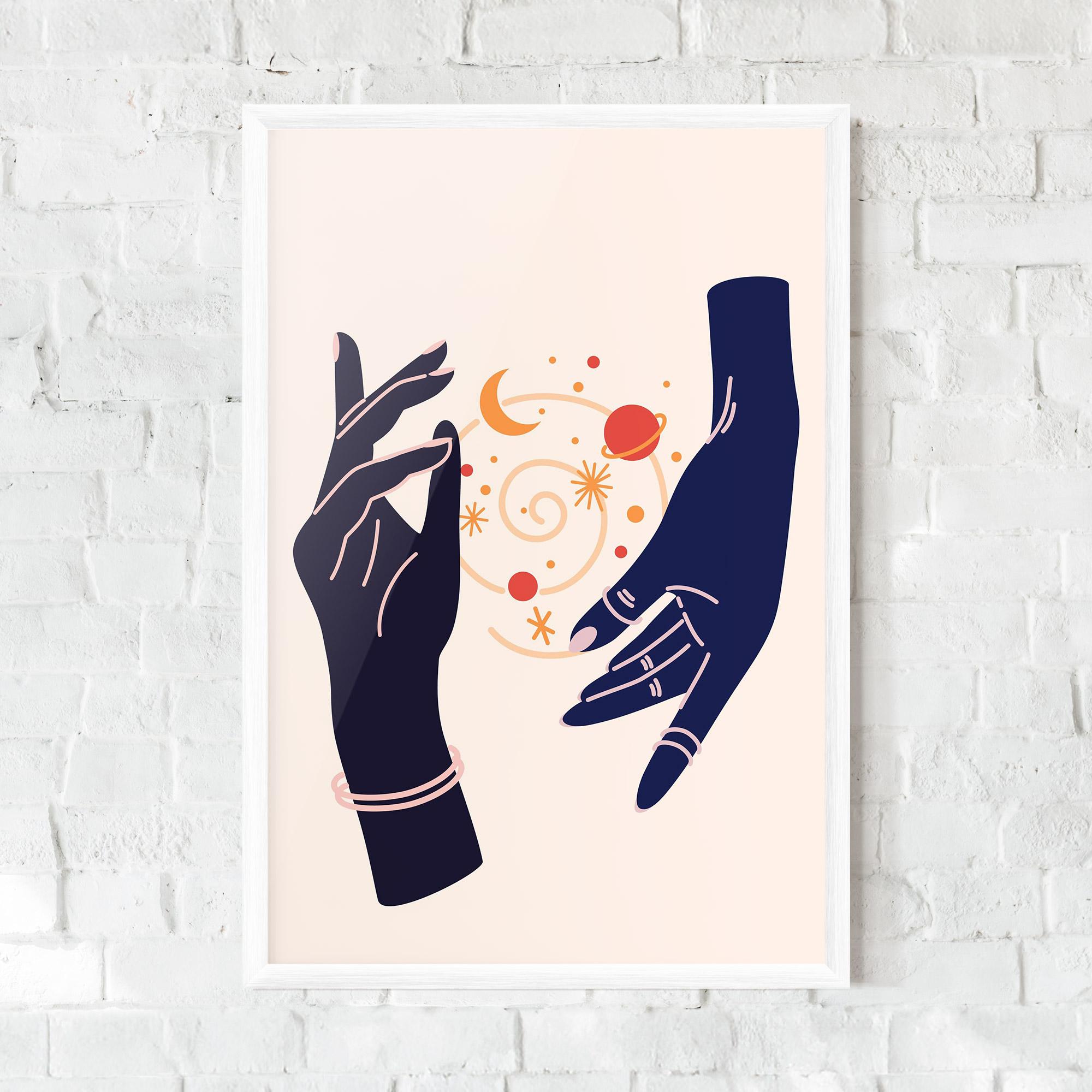 Gerahmte Poster Magic Purple Hands mockup 0