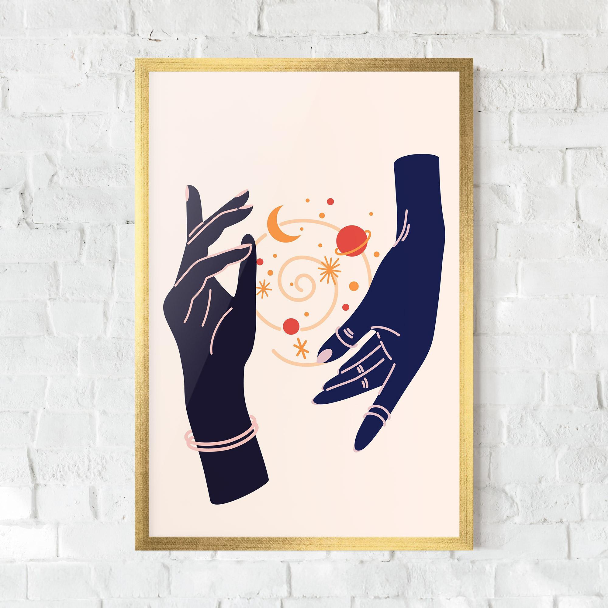 Gerahmte Poster Magic Purple Hands mockup 0