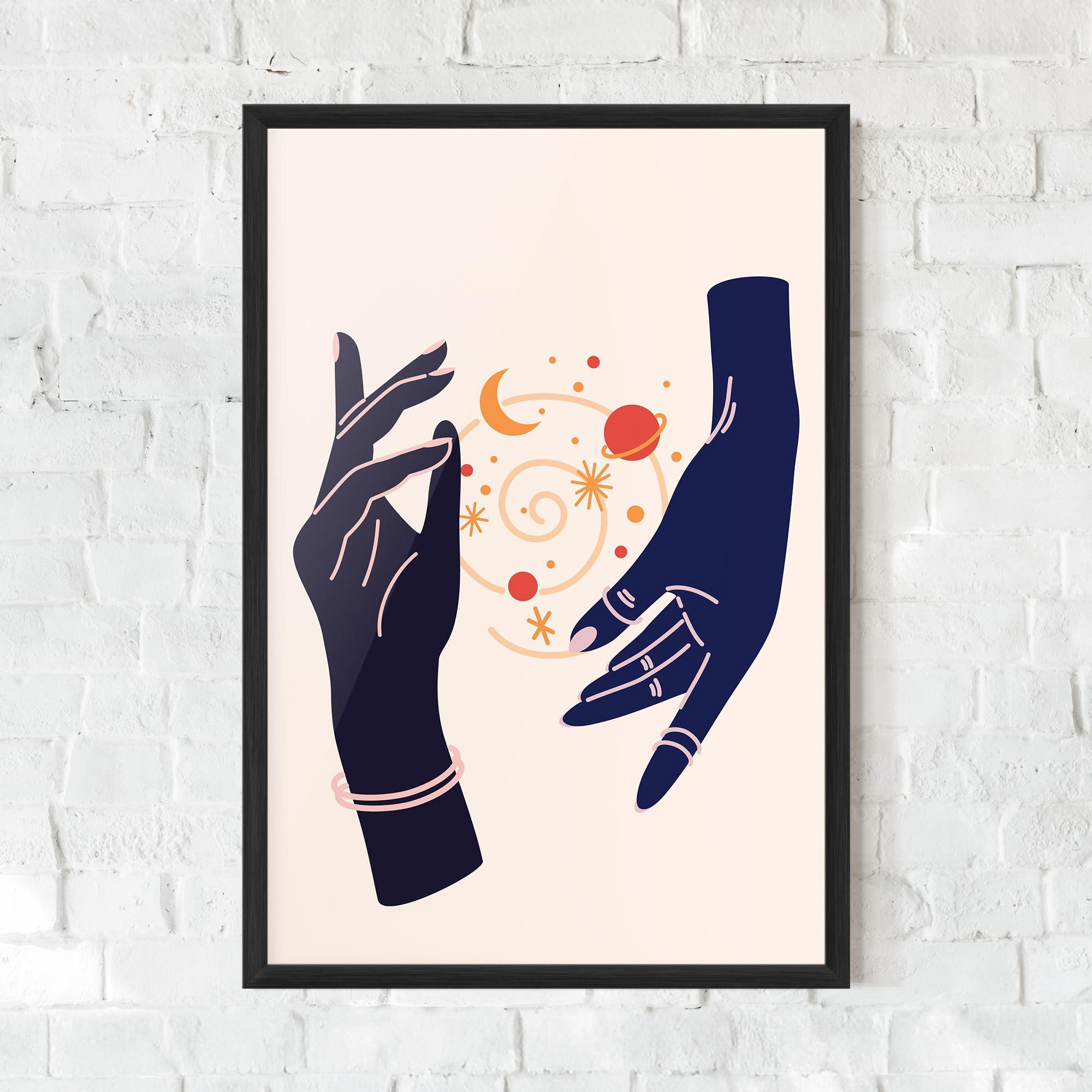 Gerahmte Poster Magic Purple Hands mockup 0