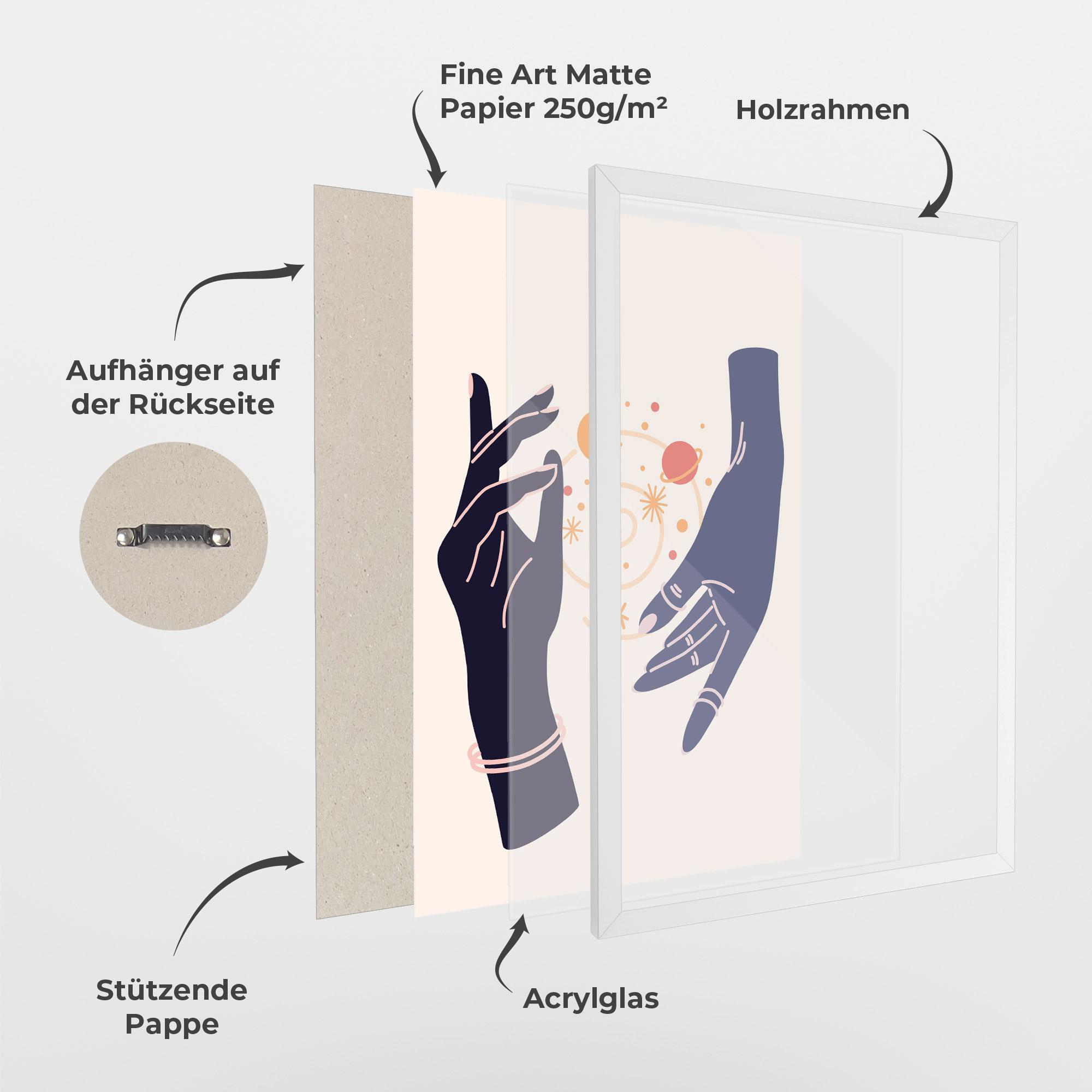 Gerahmte Poster Magic Purple Hands mockup 1