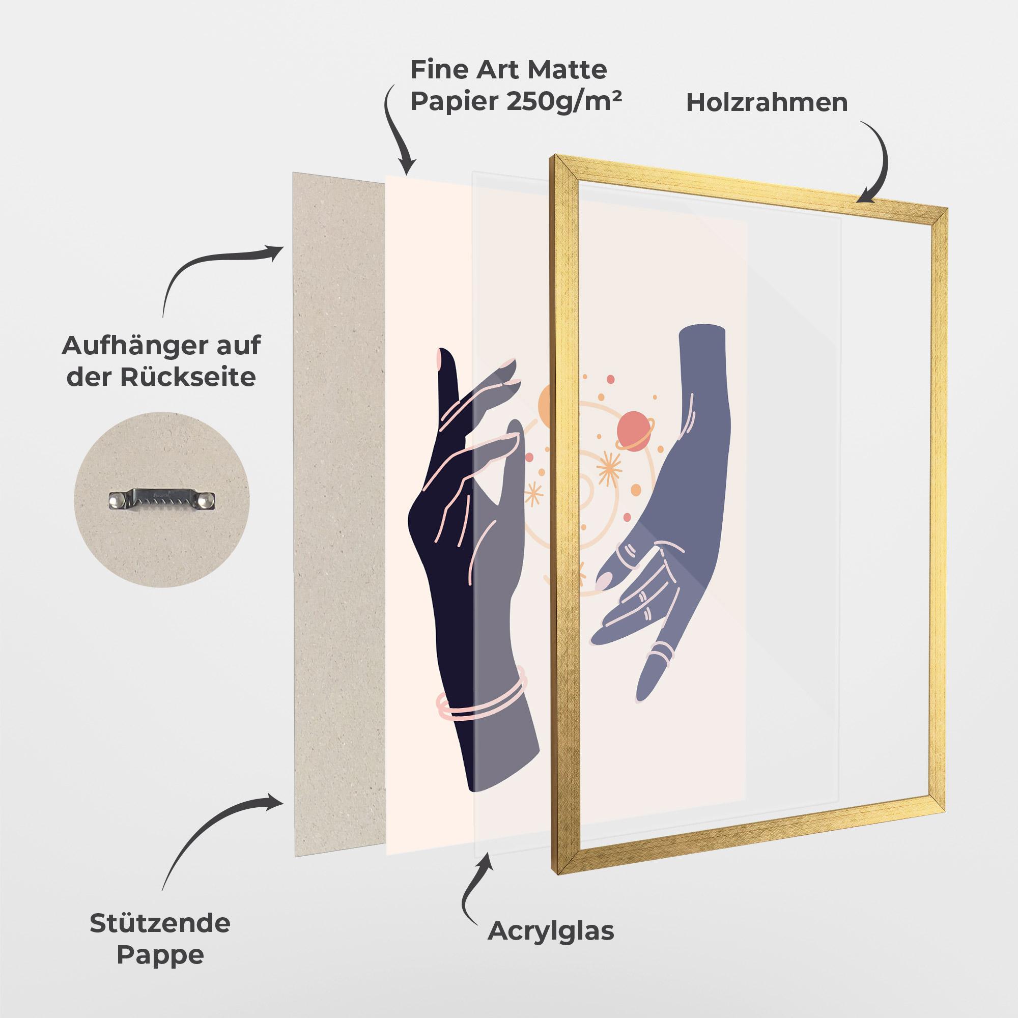 Gerahmte Poster Magic Purple Hands mockup 1