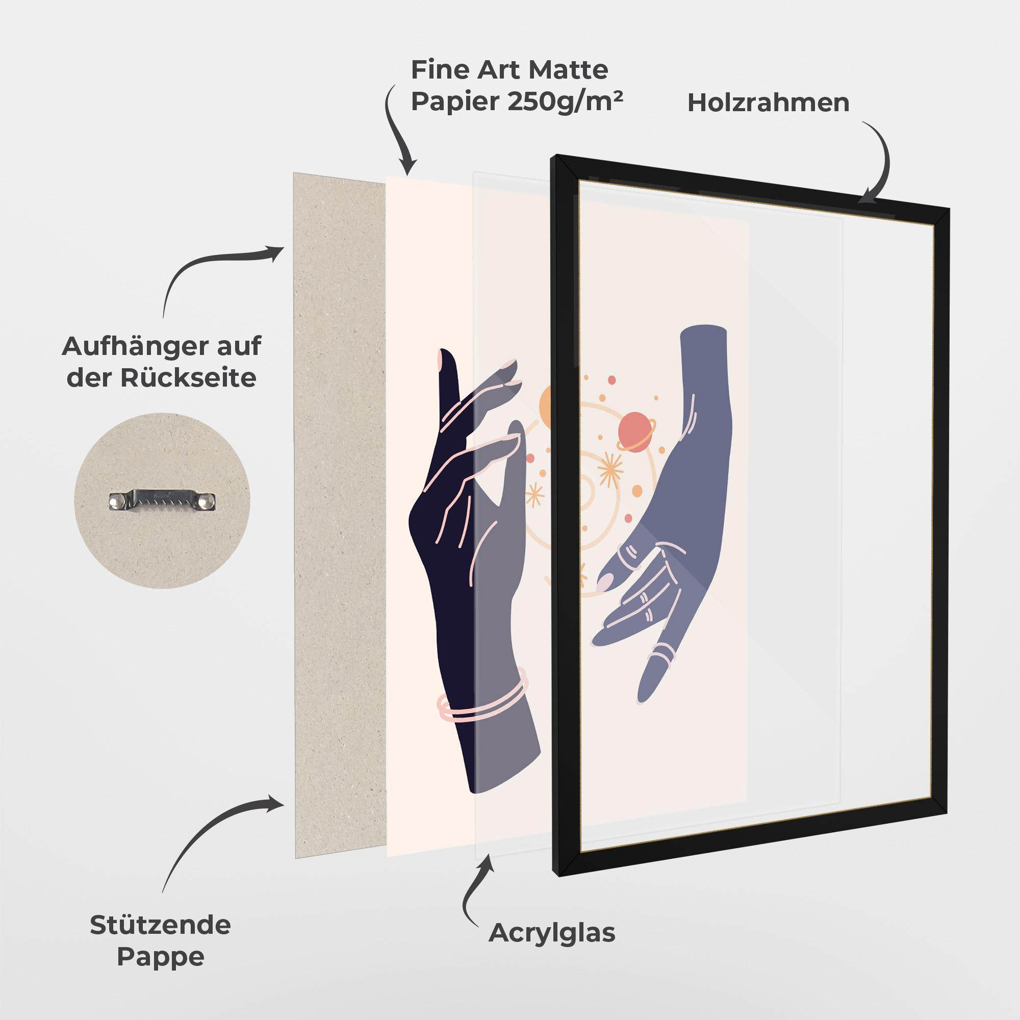 Gerahmte Poster Magic Purple Hands mockup 1