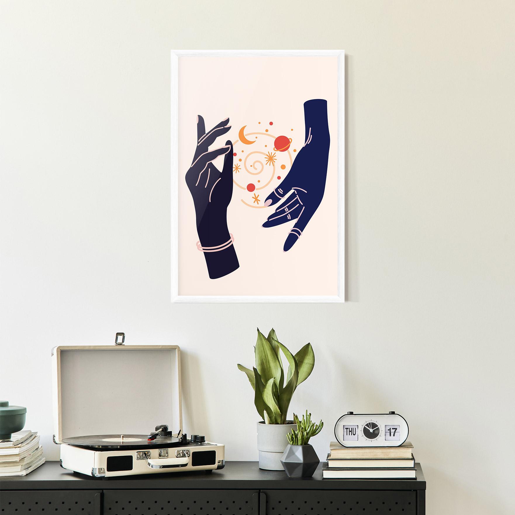 Gerahmte Poster Magic Purple Hands mockup 2