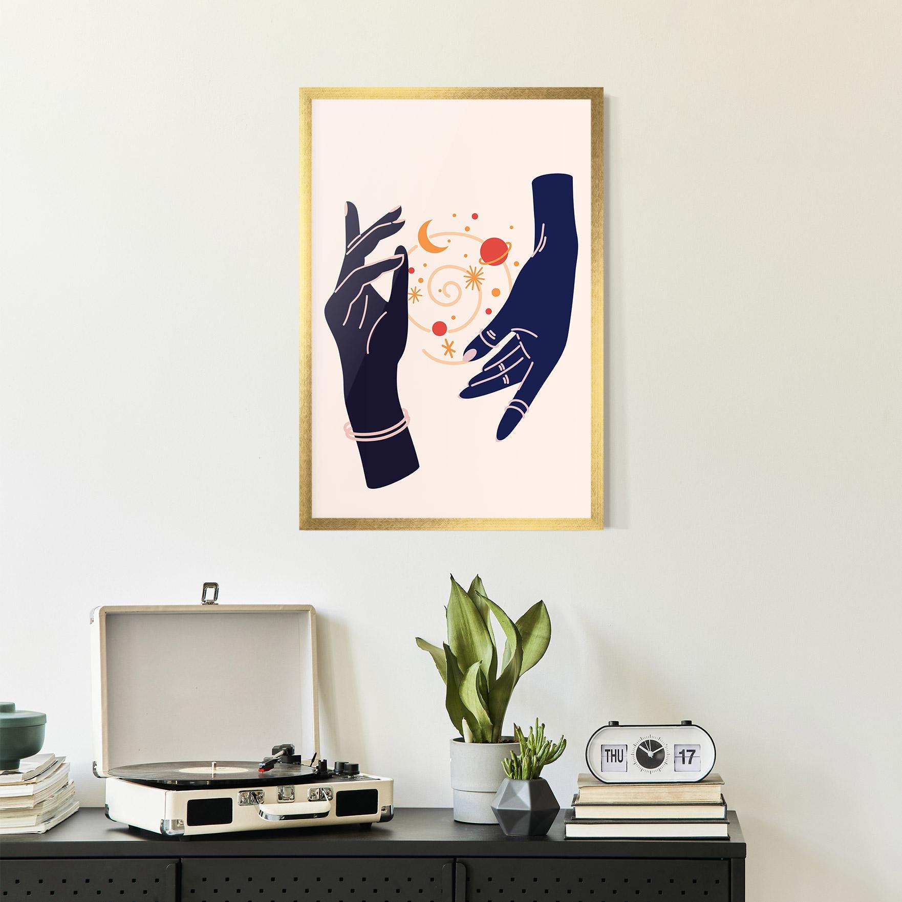 Gerahmte Poster Magic Purple Hands mockup 2