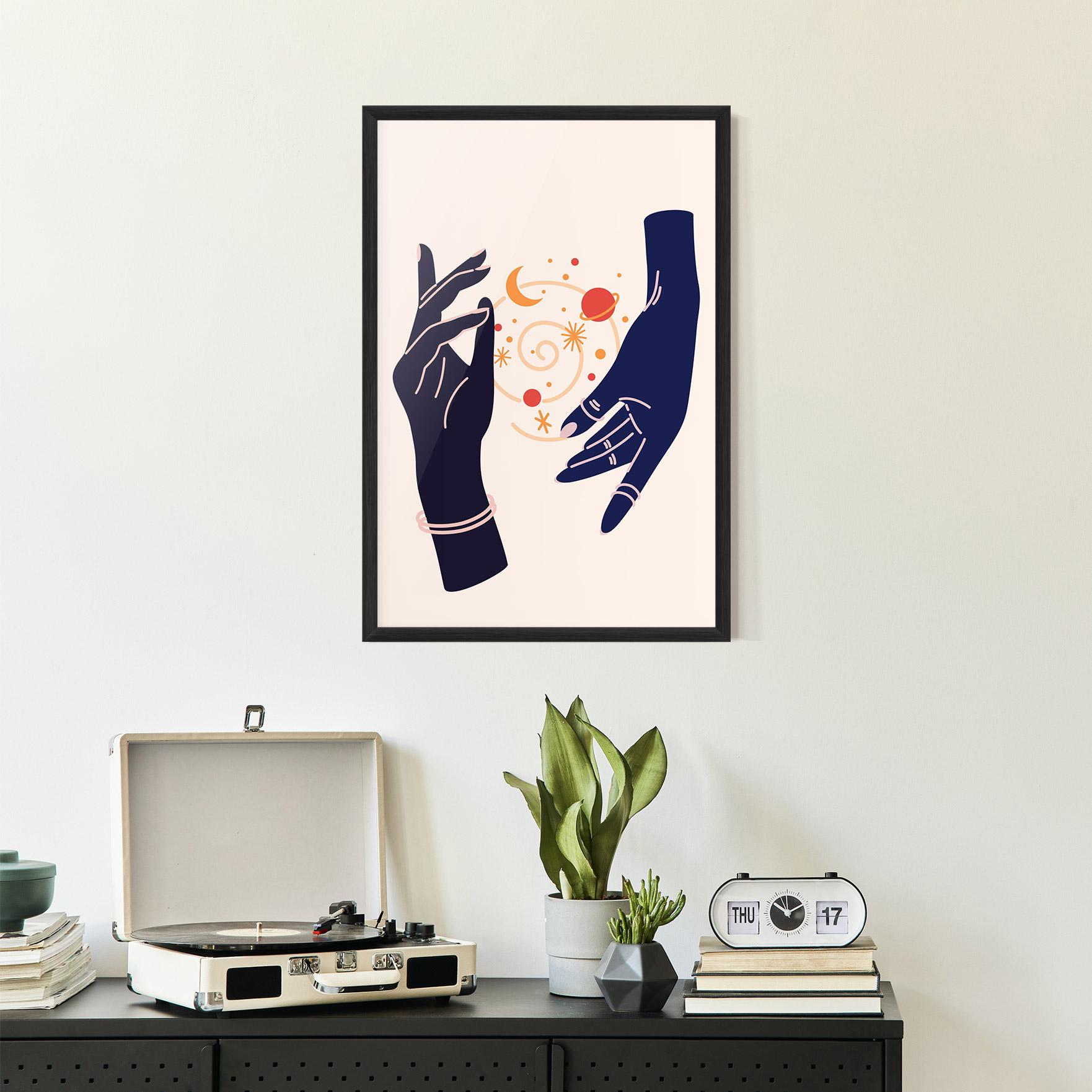 Gerahmte Poster Magic Purple Hands mockup 2
