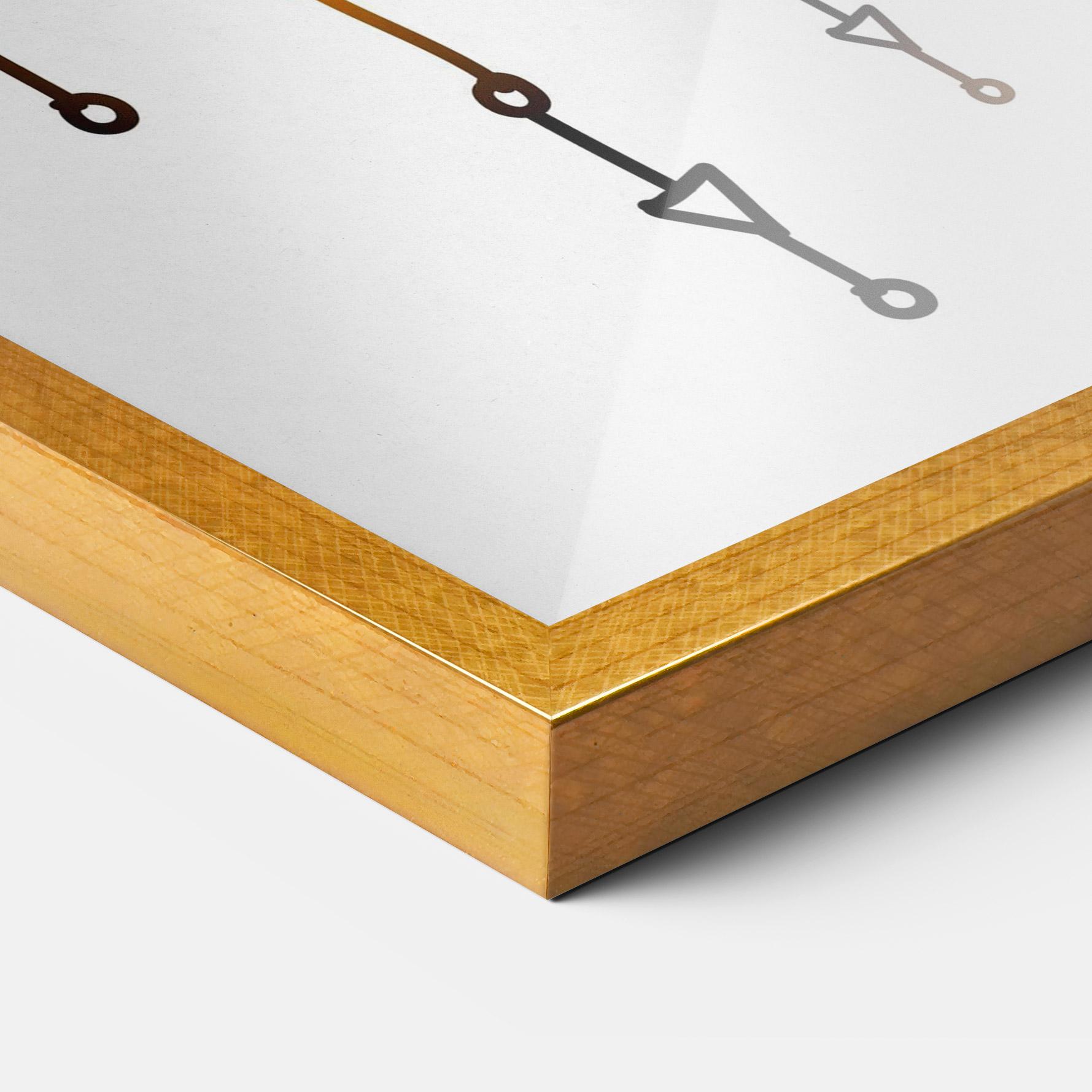 Gerahmte Poster Gold Sun Face mockup 3