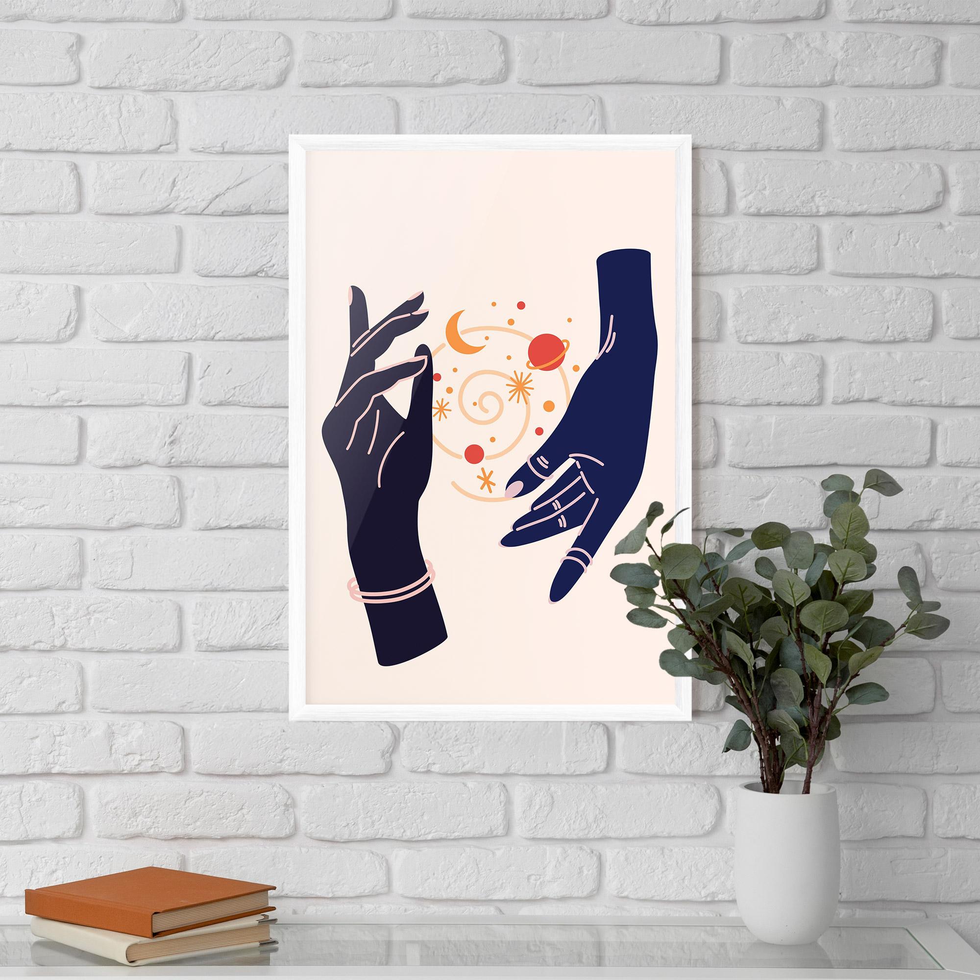 Gerahmte Poster Magic Purple Hands mockup 5