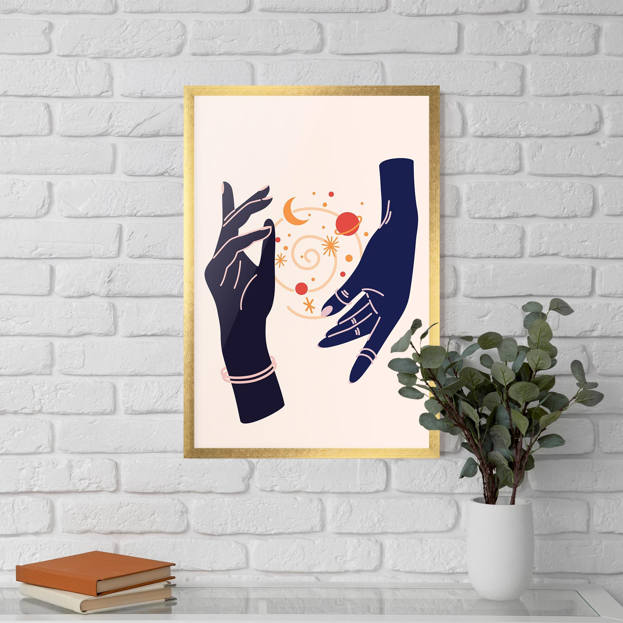 Gerahmte Poster Magic Purple Hands mockup 5