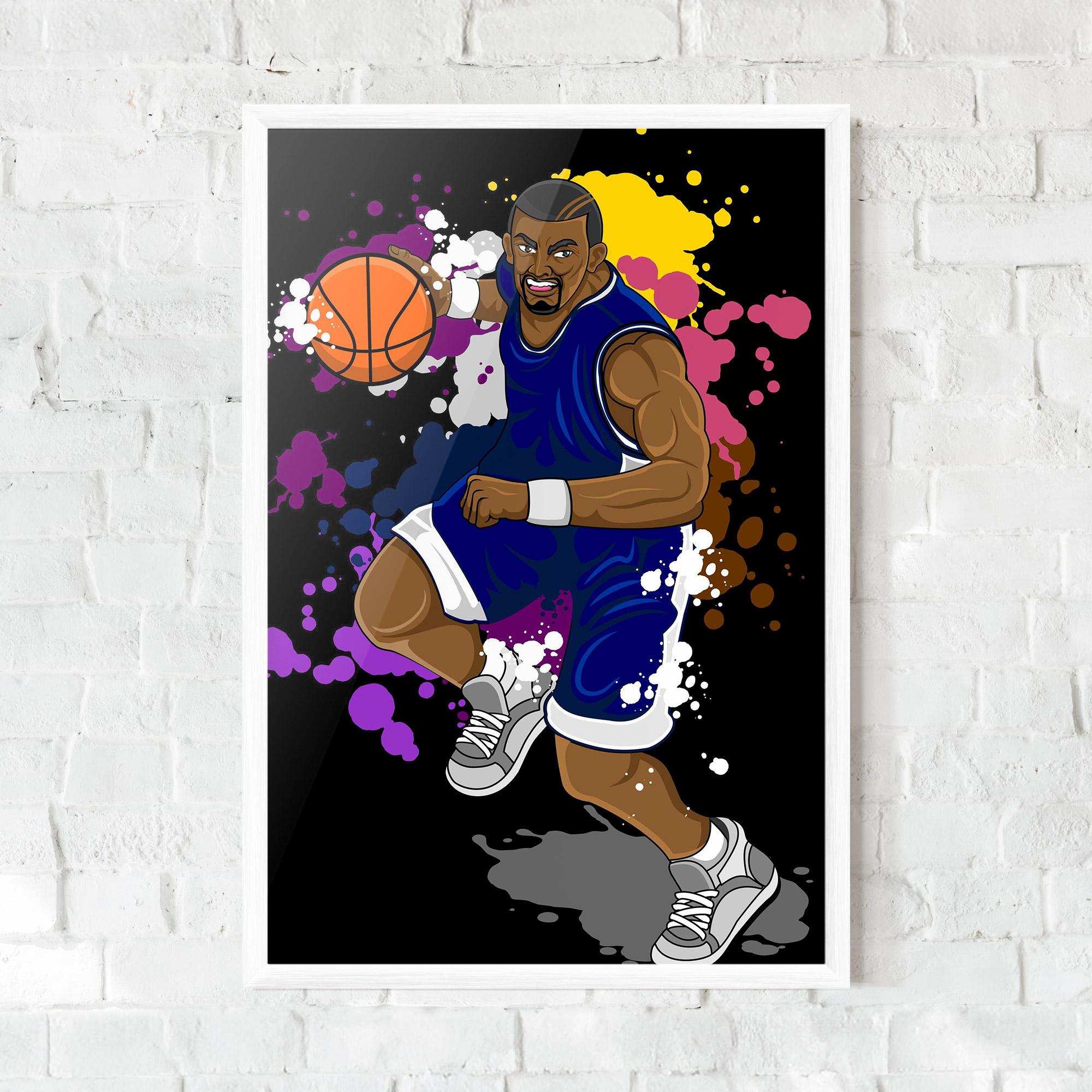 Gerahmte Poster Basketball Character mockup 0