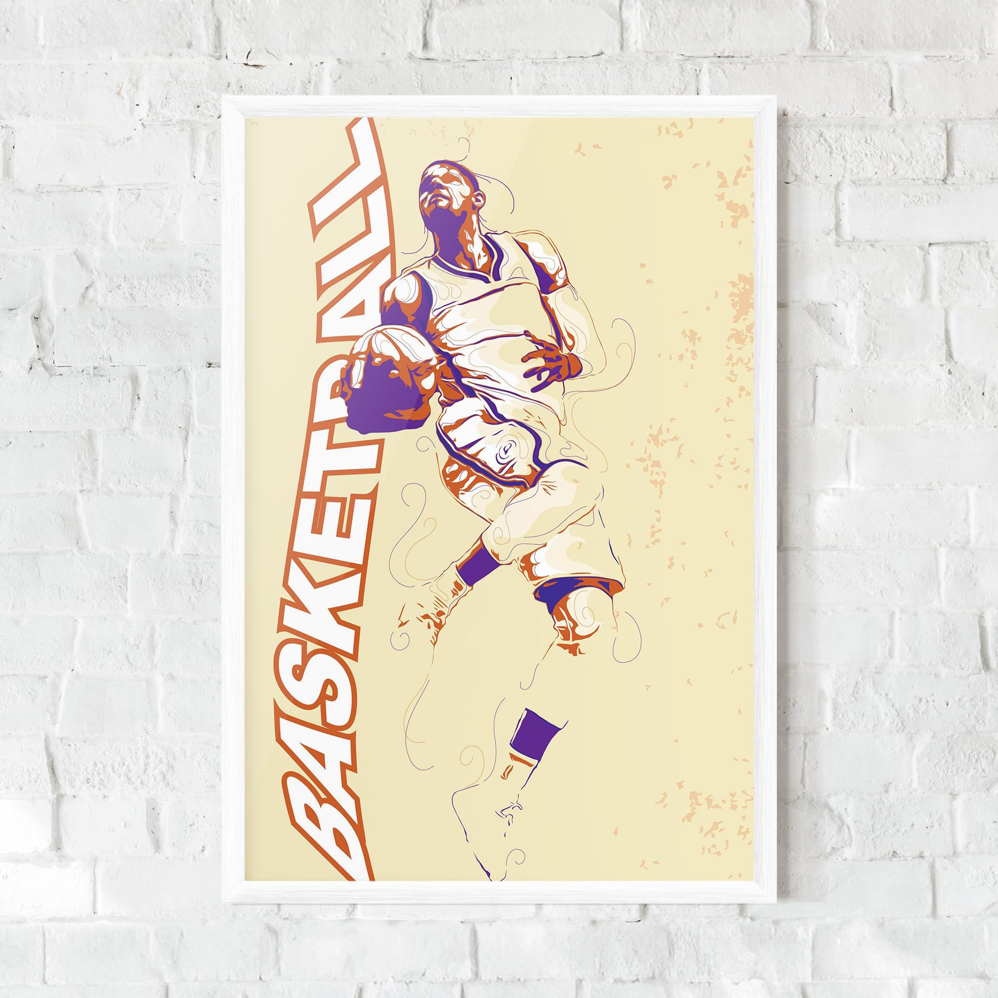 Gerahmte Poster Basketball Cream mockup 0