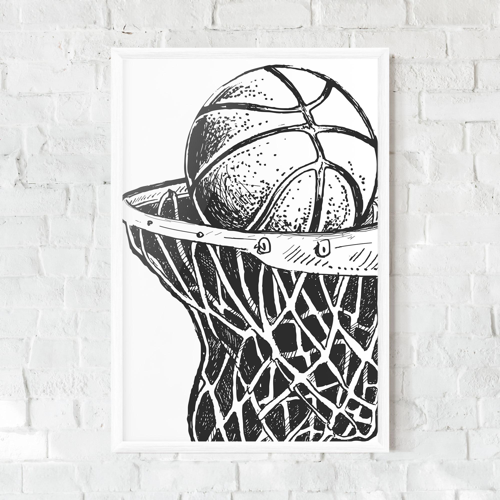 Gerahmte Poster Basketball Grey Hoop mockup 0
