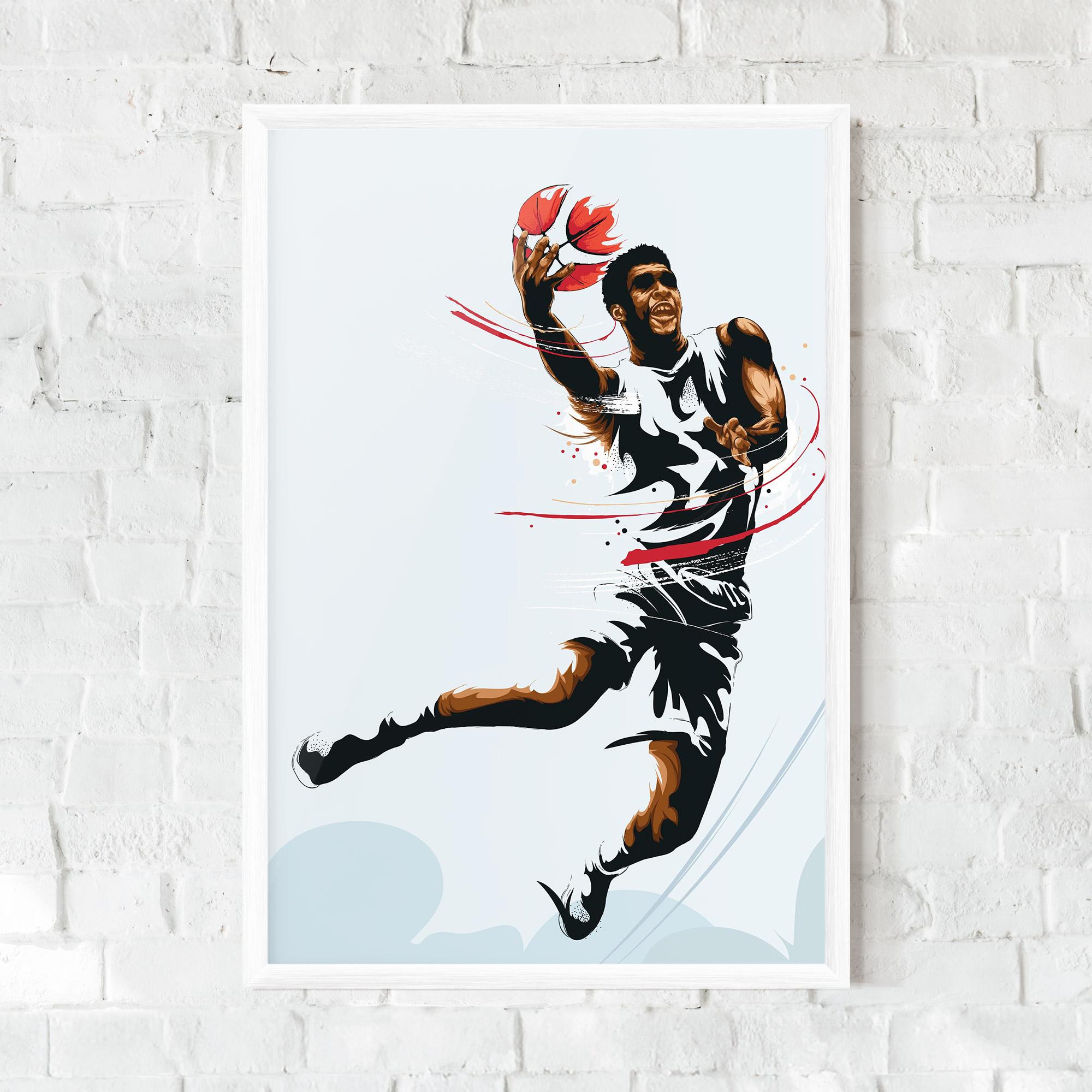 Gerahmte Poster Basketball Shot mockup 0
