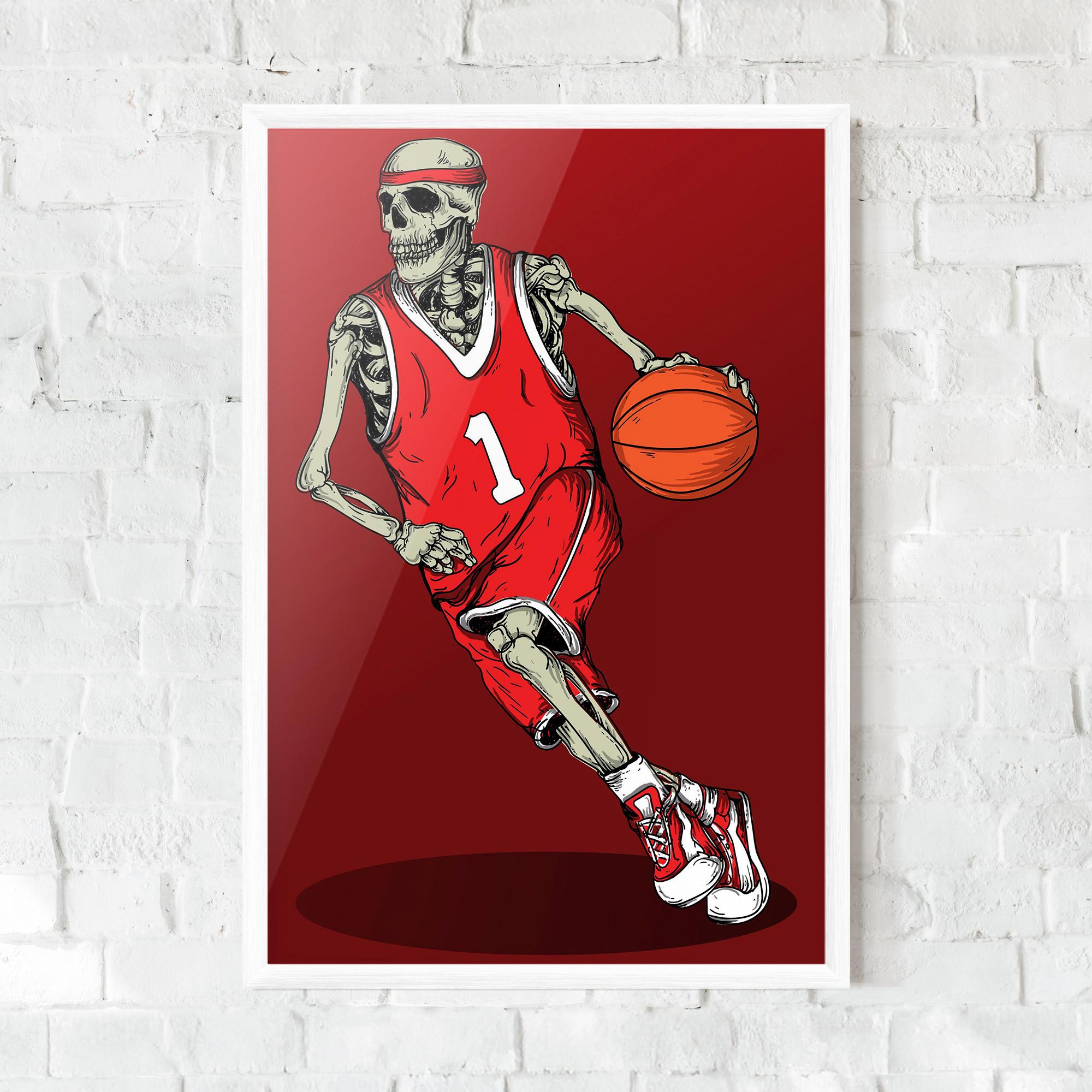 Gerahmte Poster Basketball Skull mockup 0