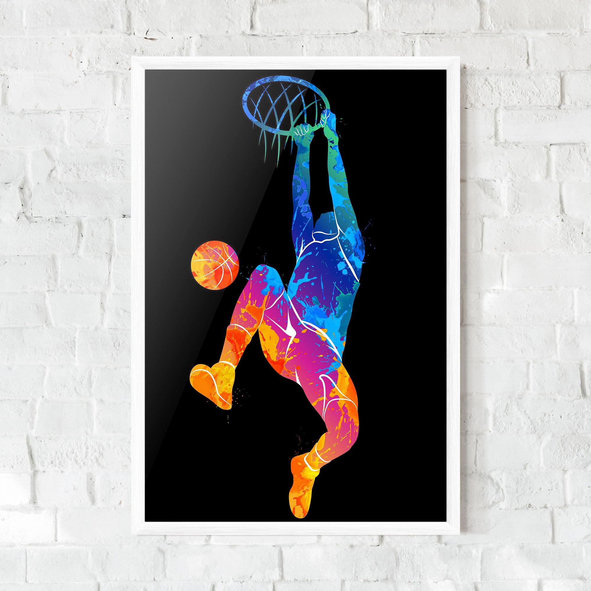 Gerahmte Poster Blue Basket Hoop mockup 0