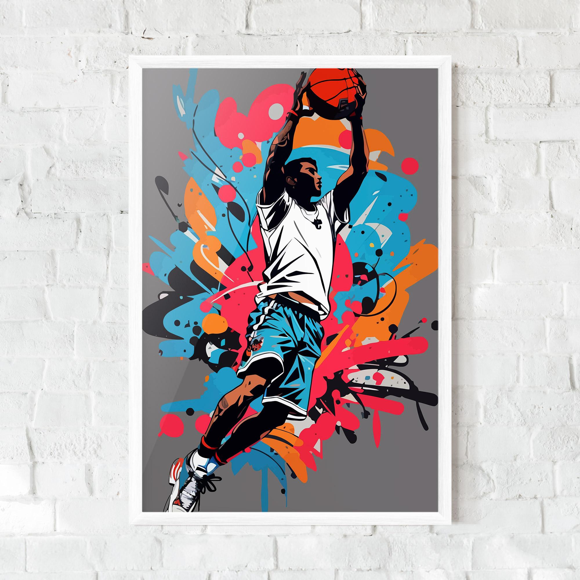 Gerahmte Poster Blue Red Basket mockup 0