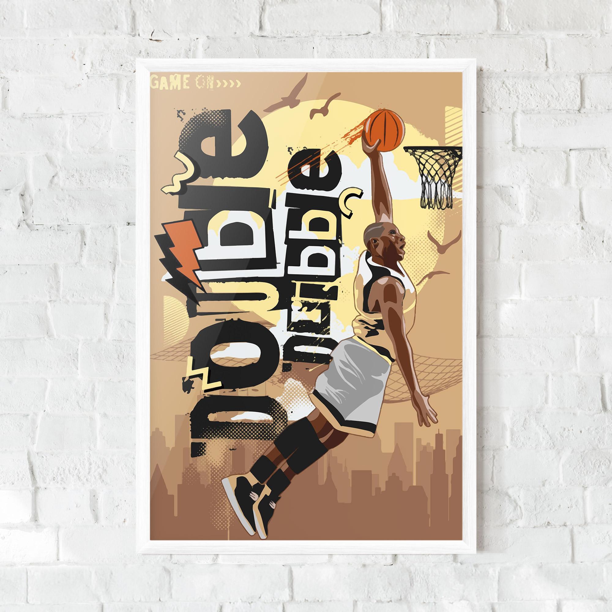 Gerahmte Poster Double Dribble mockup 0