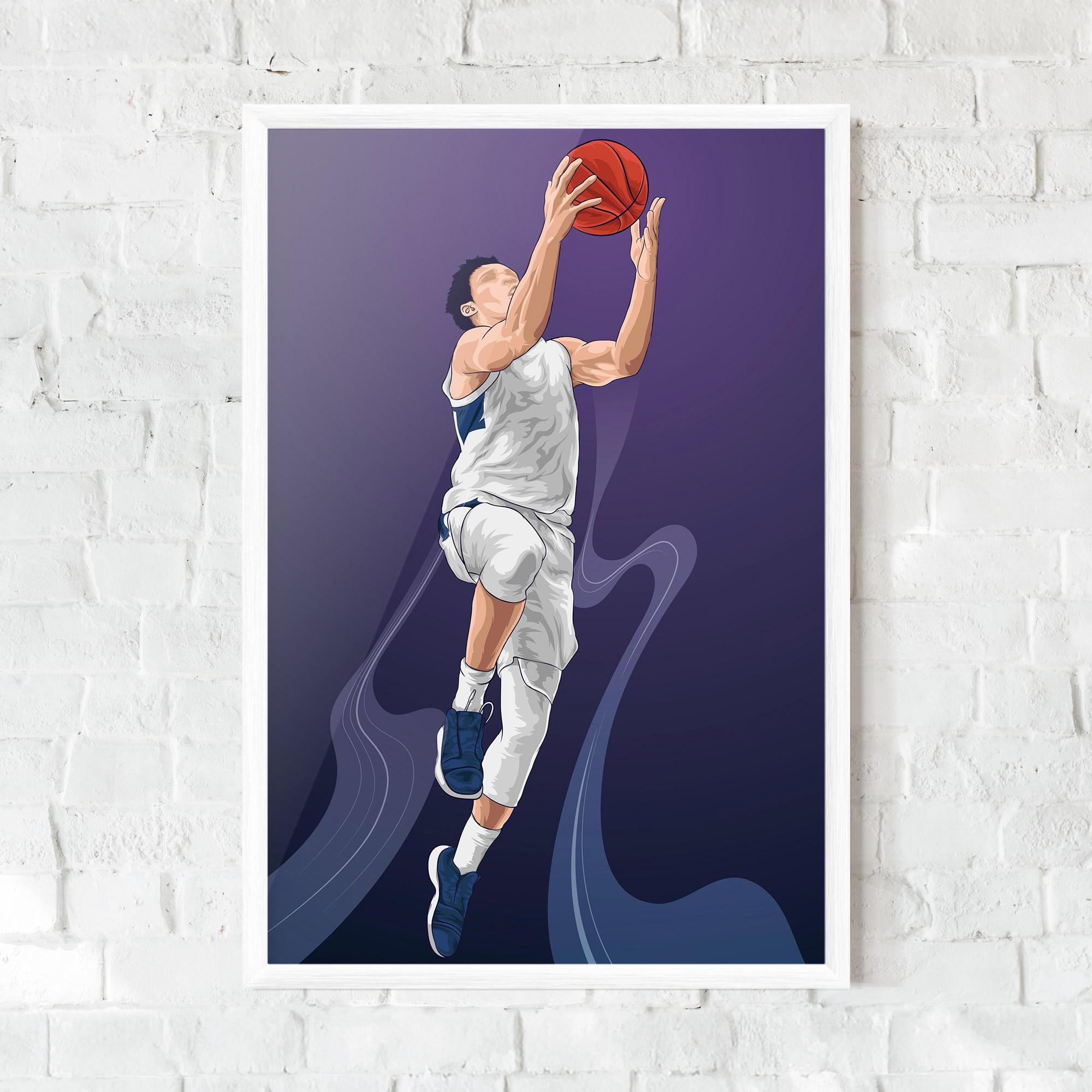 Gerahmte Poster Flying Player mockup 0