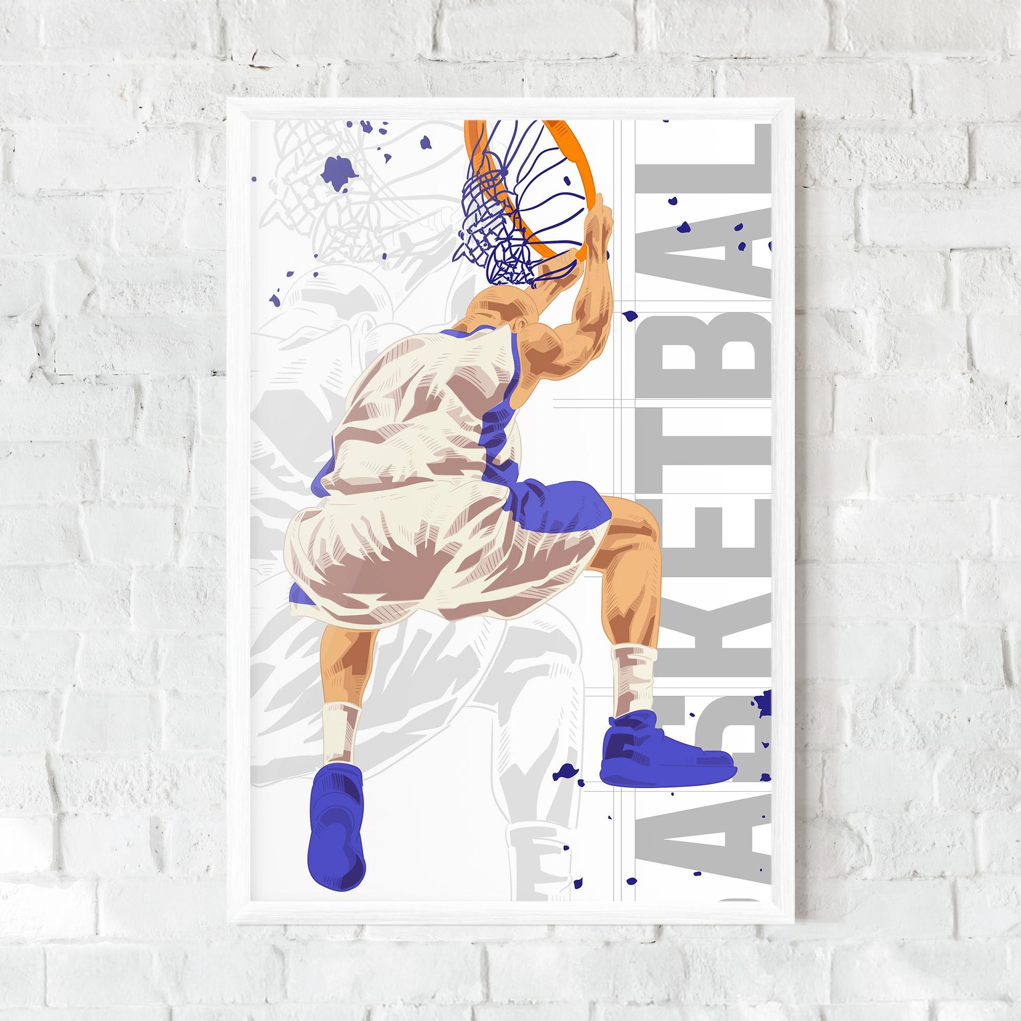 Gerahmte Poster Grey Basketball mockup 0