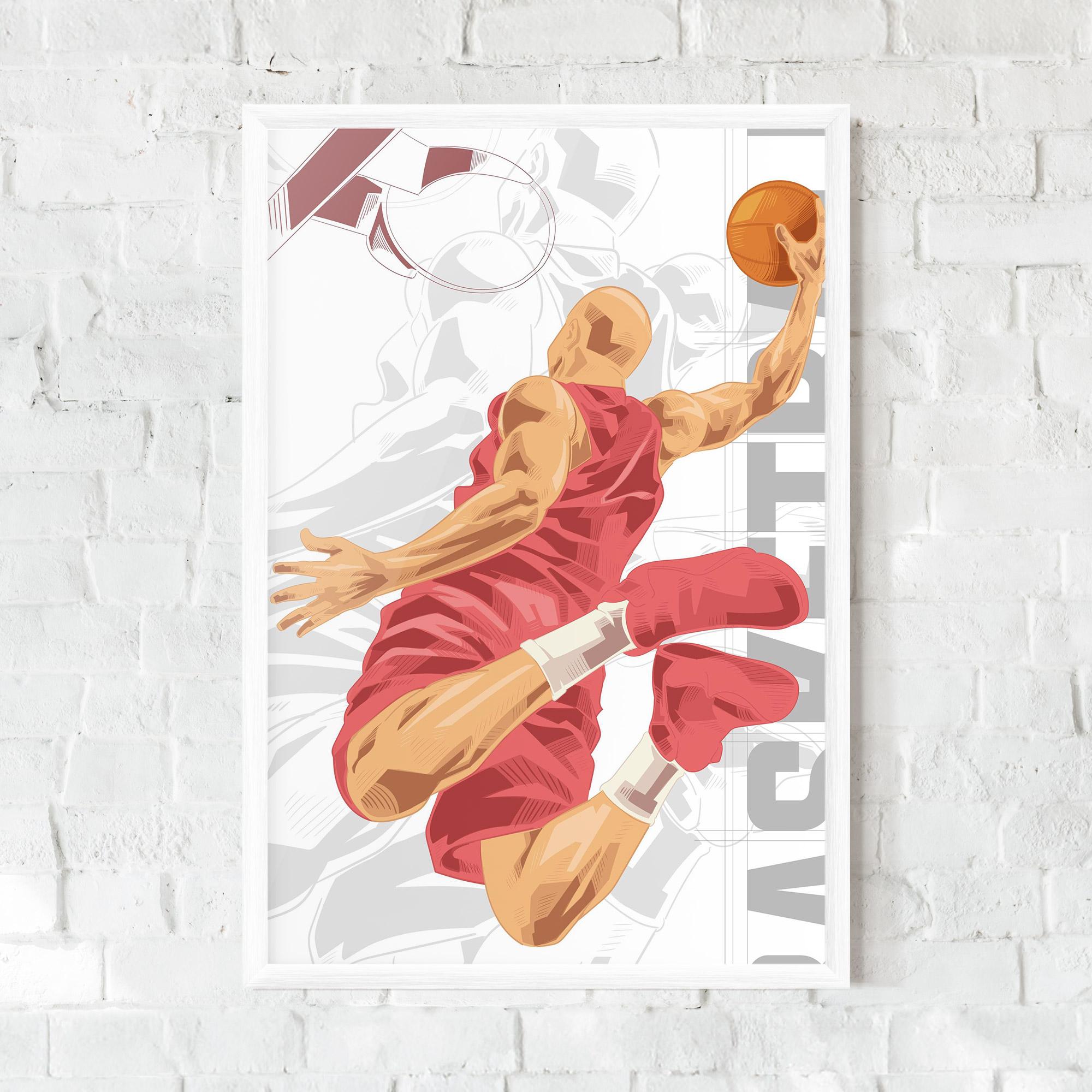 Gerahmte Poster Pink Basketball mockup 0