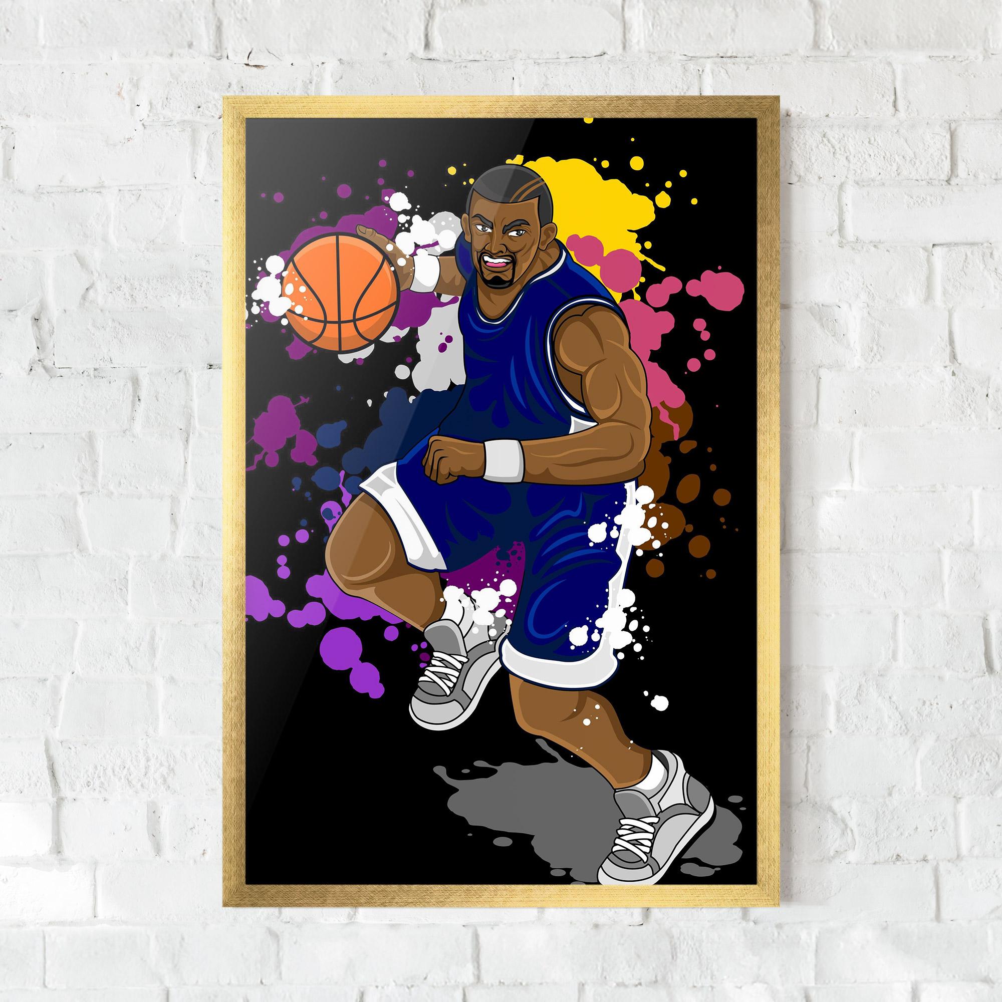 Gerahmte Poster Basketball Character mockup 0