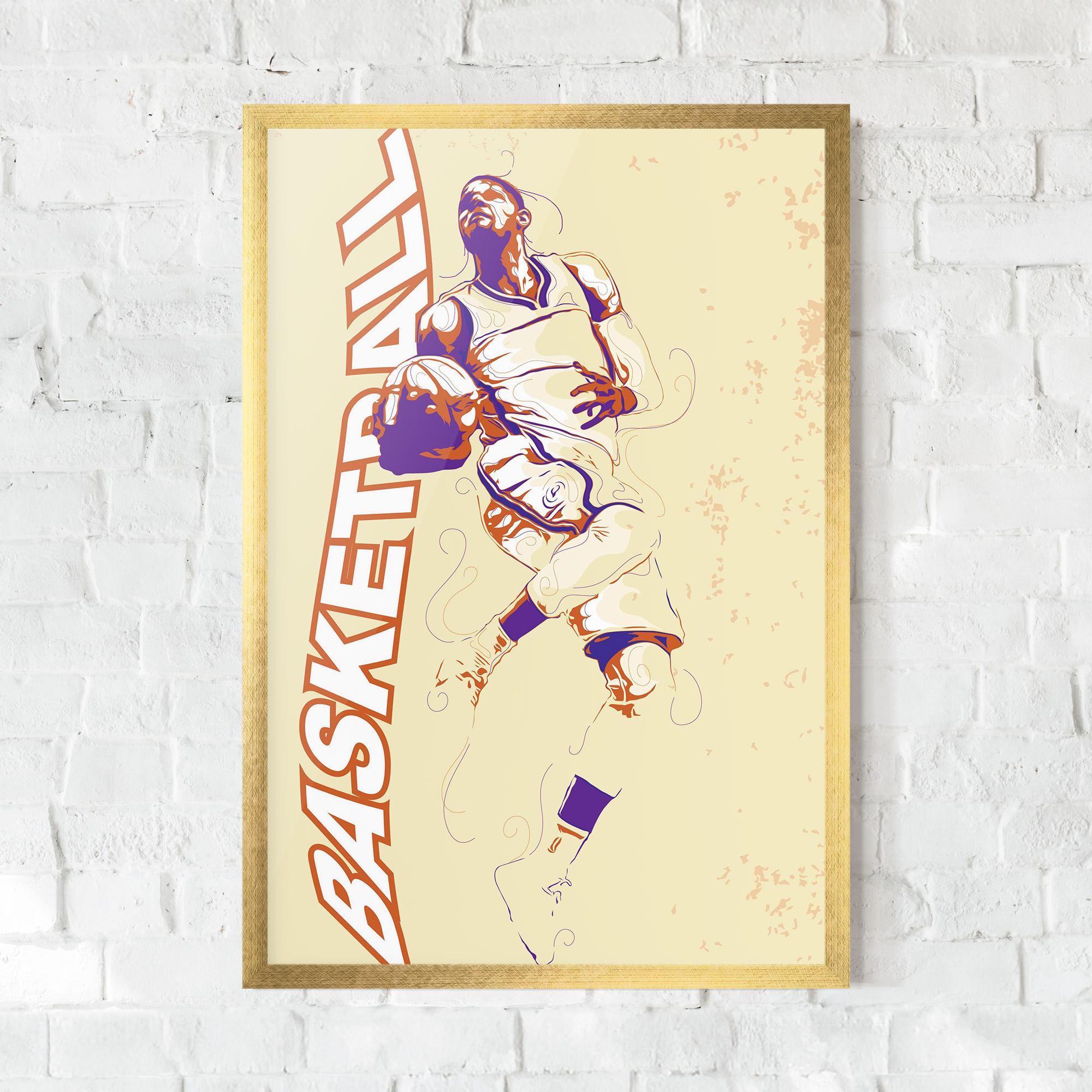 Gerahmte Poster Basketball Cream mockup 0