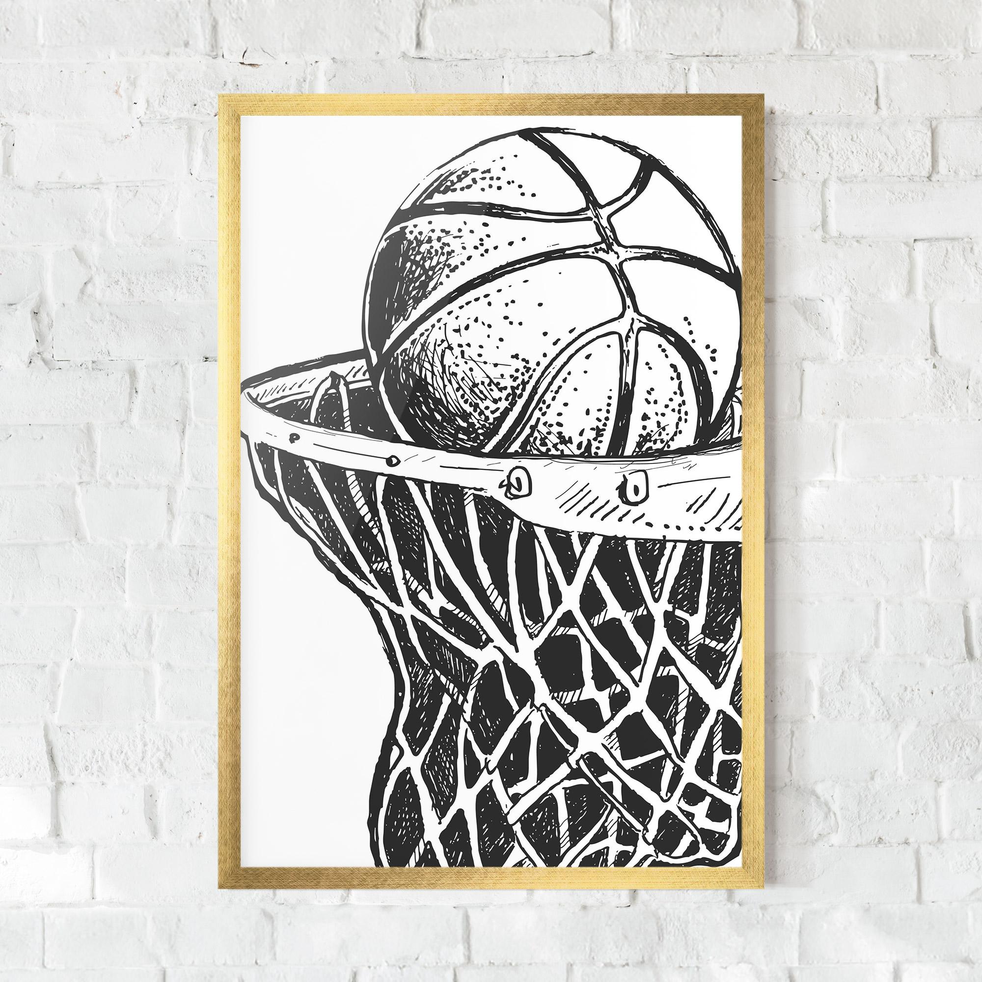 Gerahmte Poster Basketball Grey Hoop mockup 0