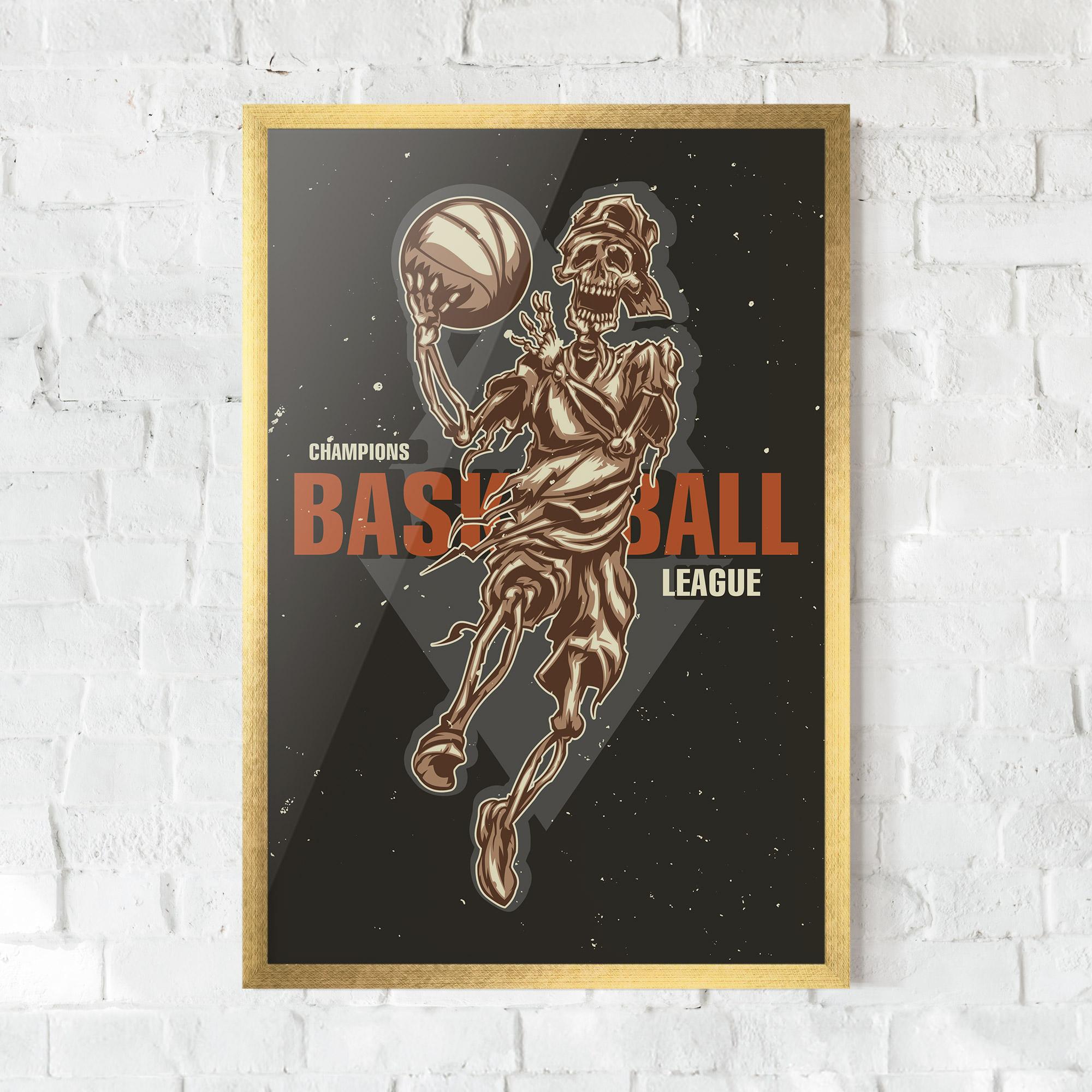 Gerahmte Poster Basketball League mockup 0