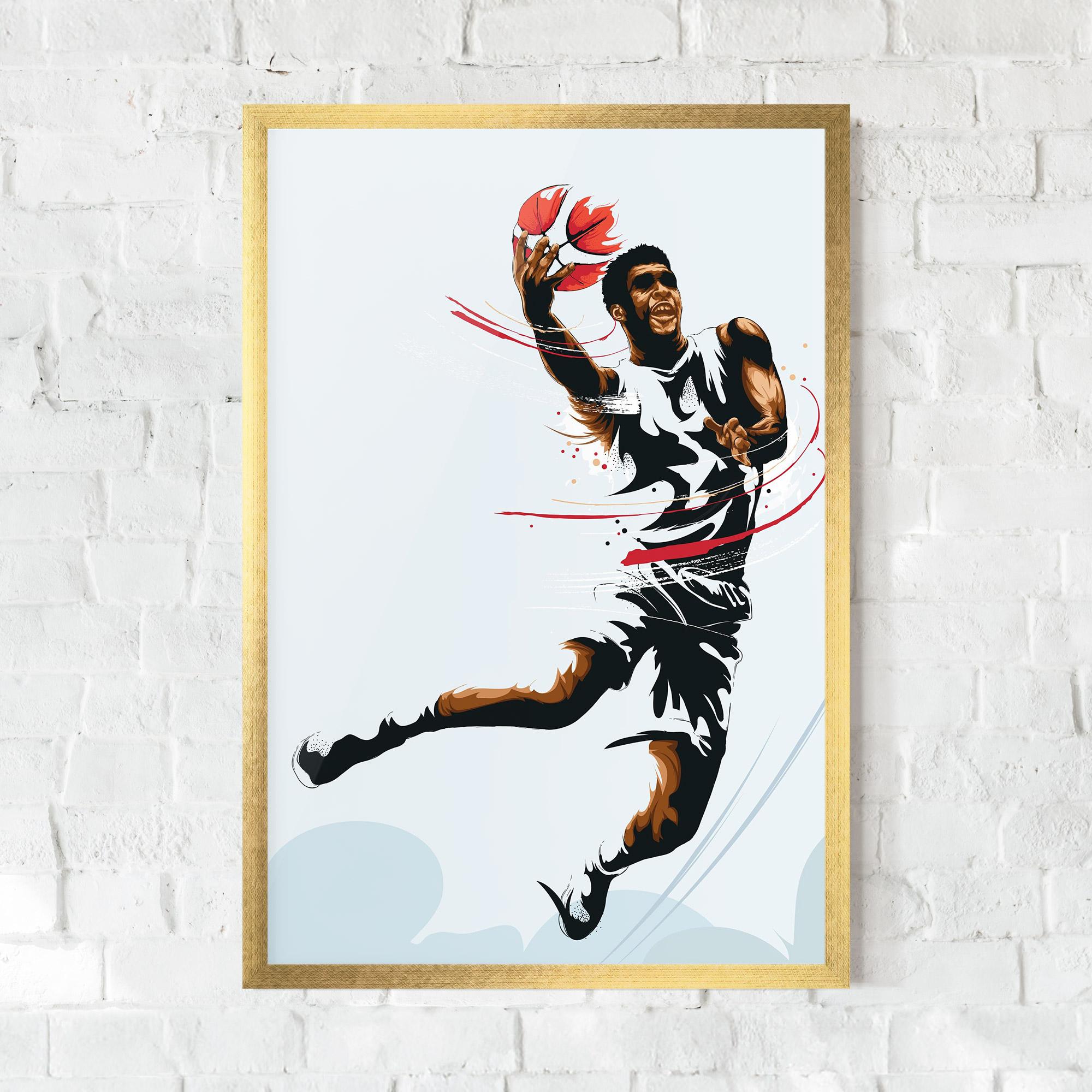 Gerahmte Poster Basketball Shot mockup 0
