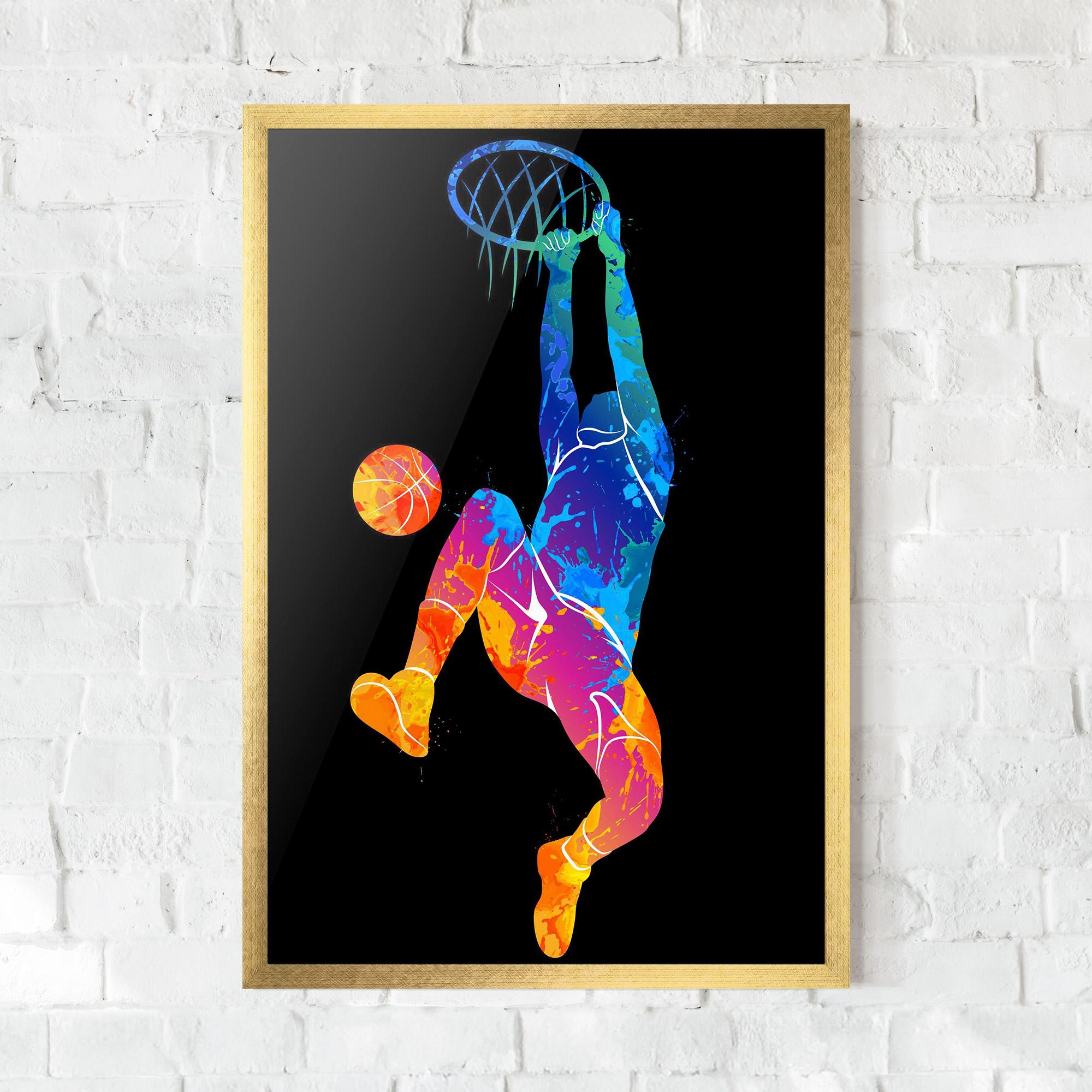 Gerahmte Poster Blue Basket Hoop mockup 0