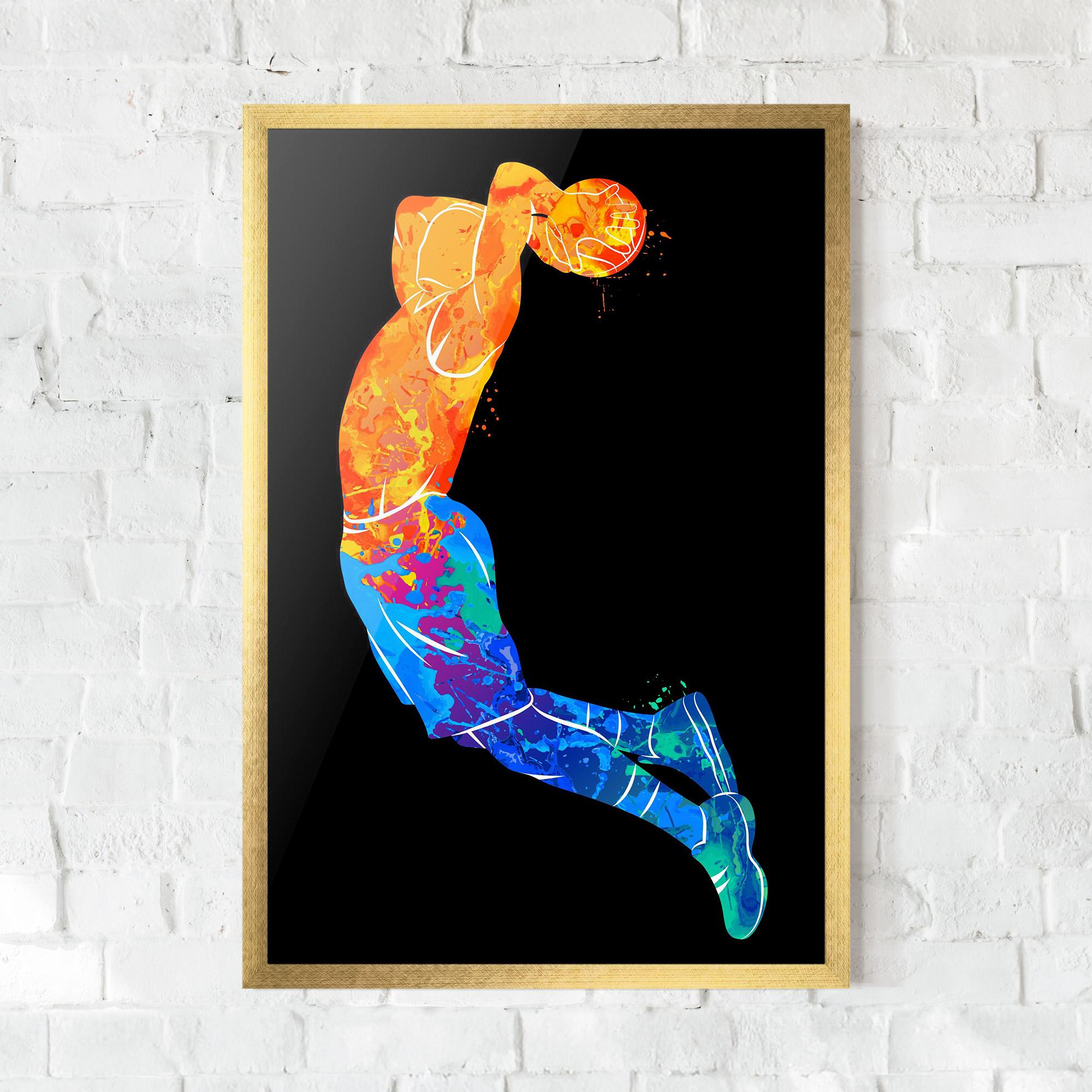 Gerahmte Poster Blue Orange Basket mockup 0