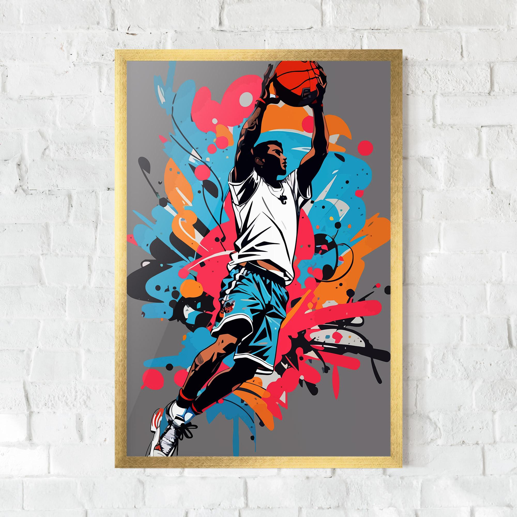 Gerahmte Poster Blue Red Basket mockup 0