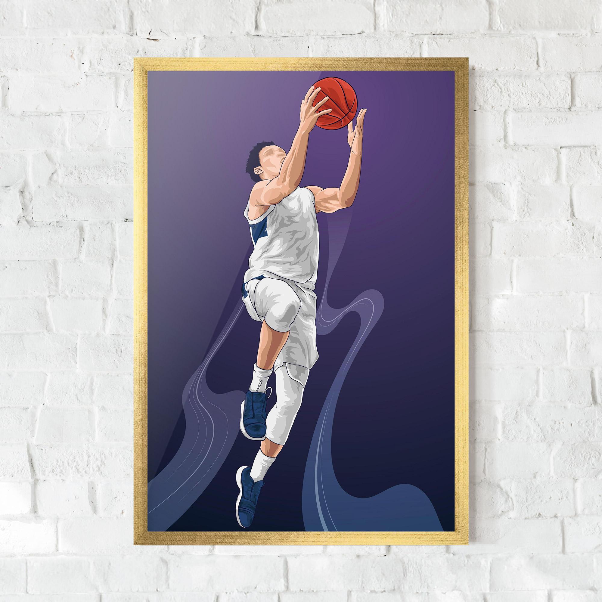 Gerahmte Poster Flying Player mockup 0