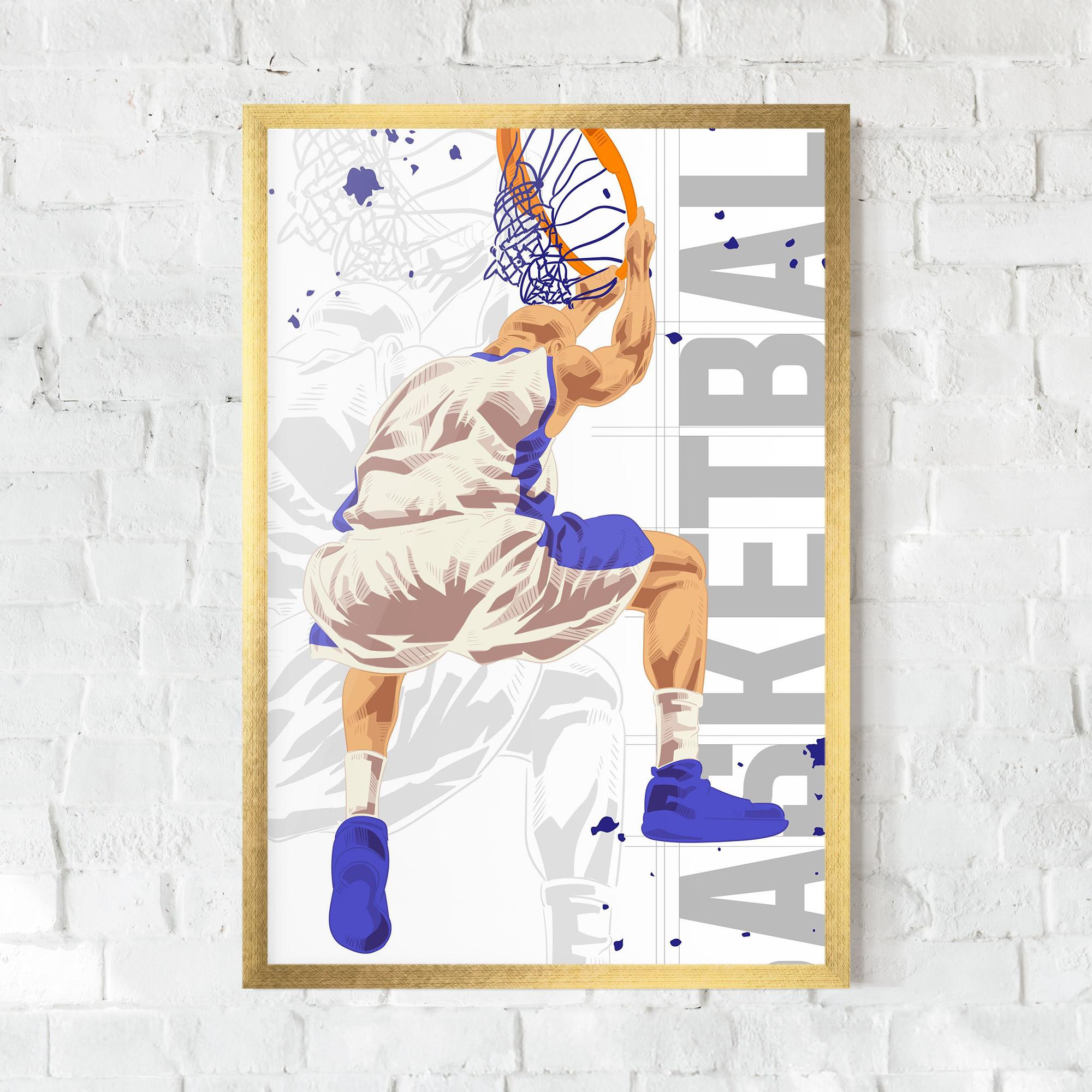 Gerahmte Poster Grey Basketball mockup 0