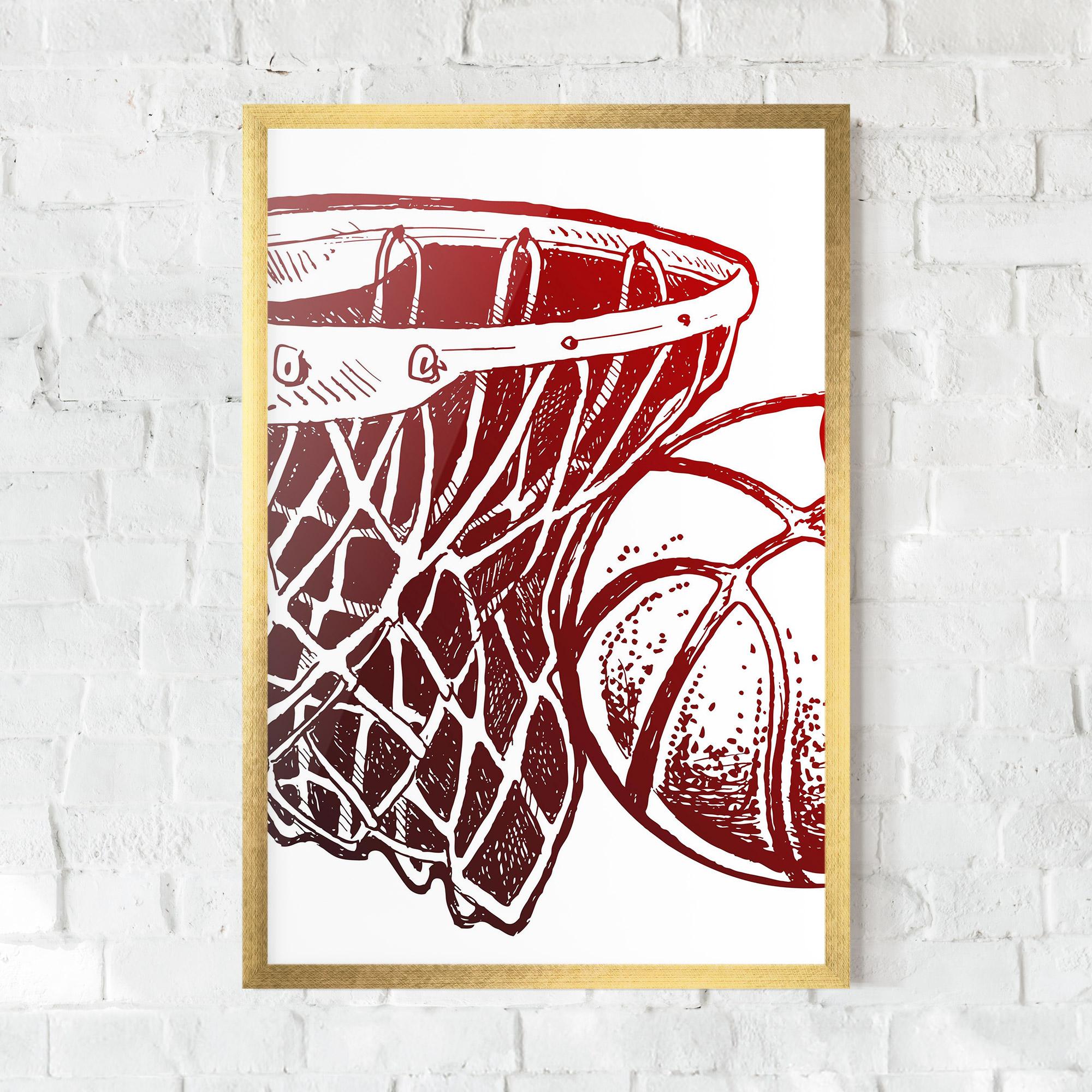Gerahmte Poster Red Basketball Hoop mockup 0