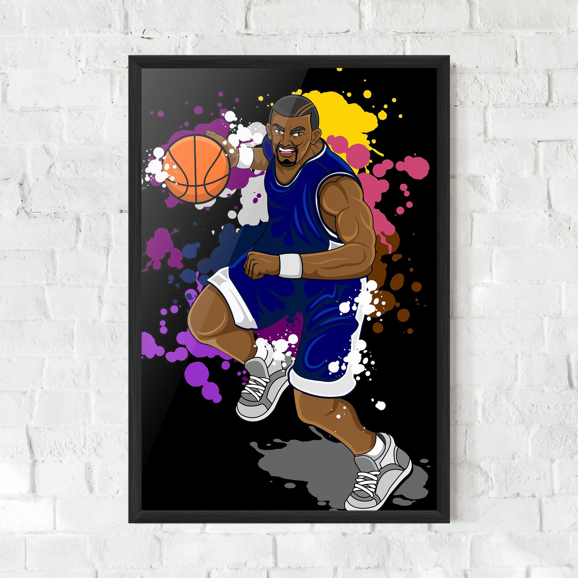 Gerahmte Poster Basketball Character mockup 0