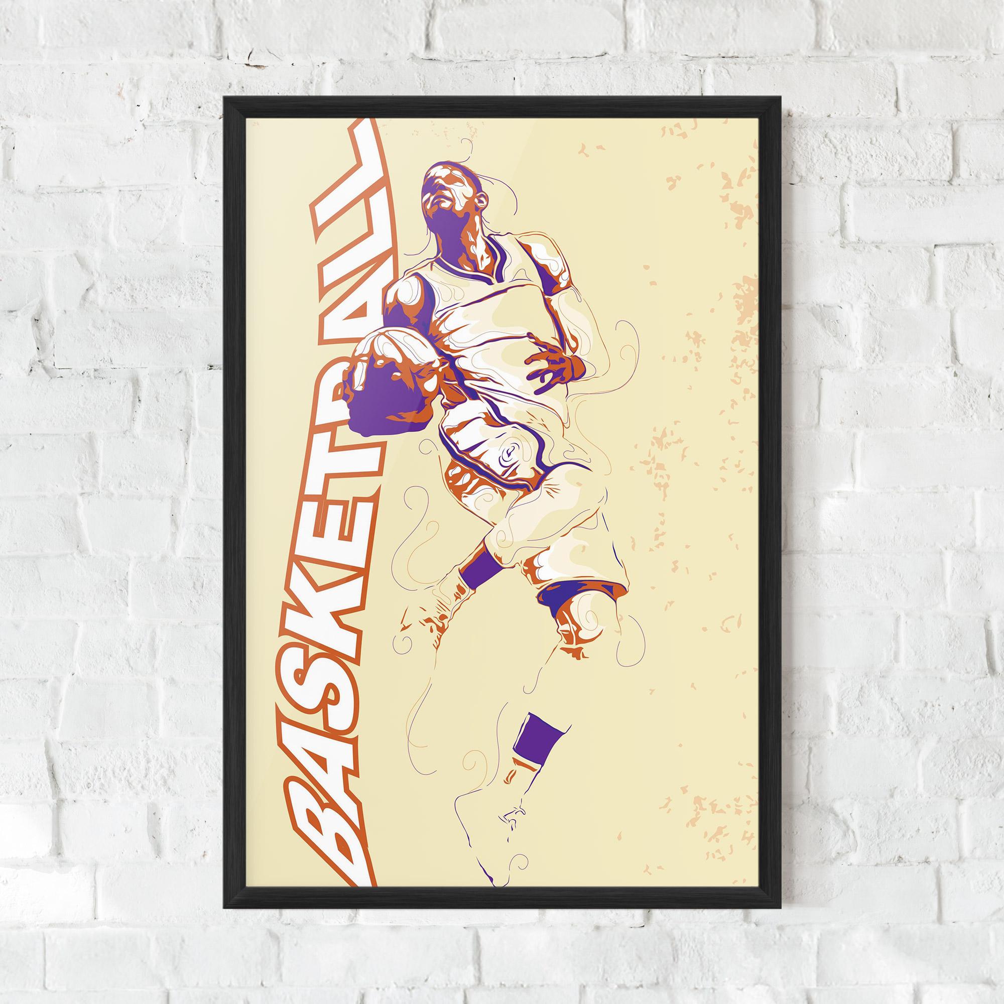 Gerahmte Poster Basketball Cream mockup 0
