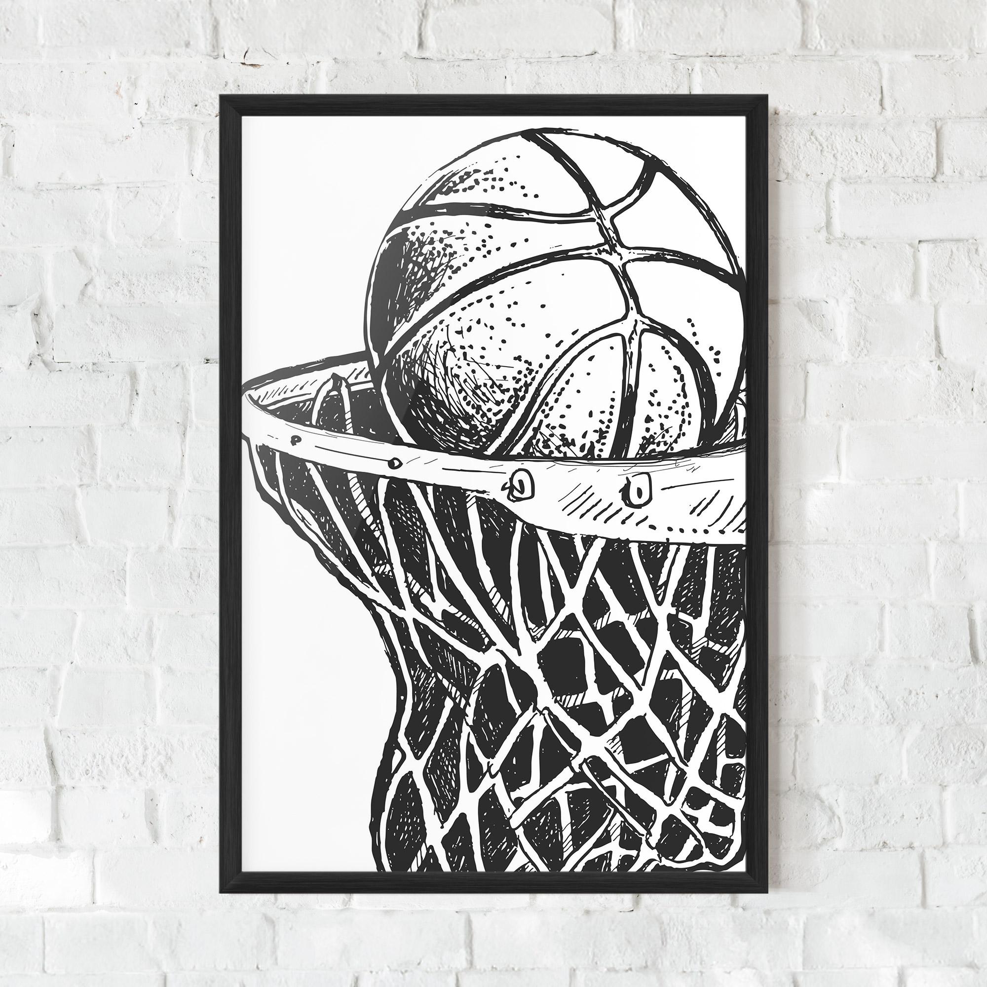 Gerahmte Poster Basketball Grey Hoop mockup 0