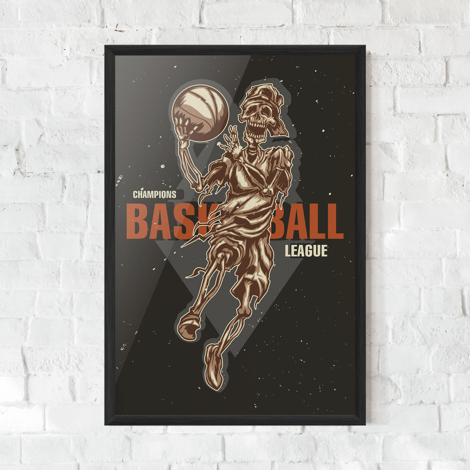 Gerahmte Poster Basketball League mockup 0
