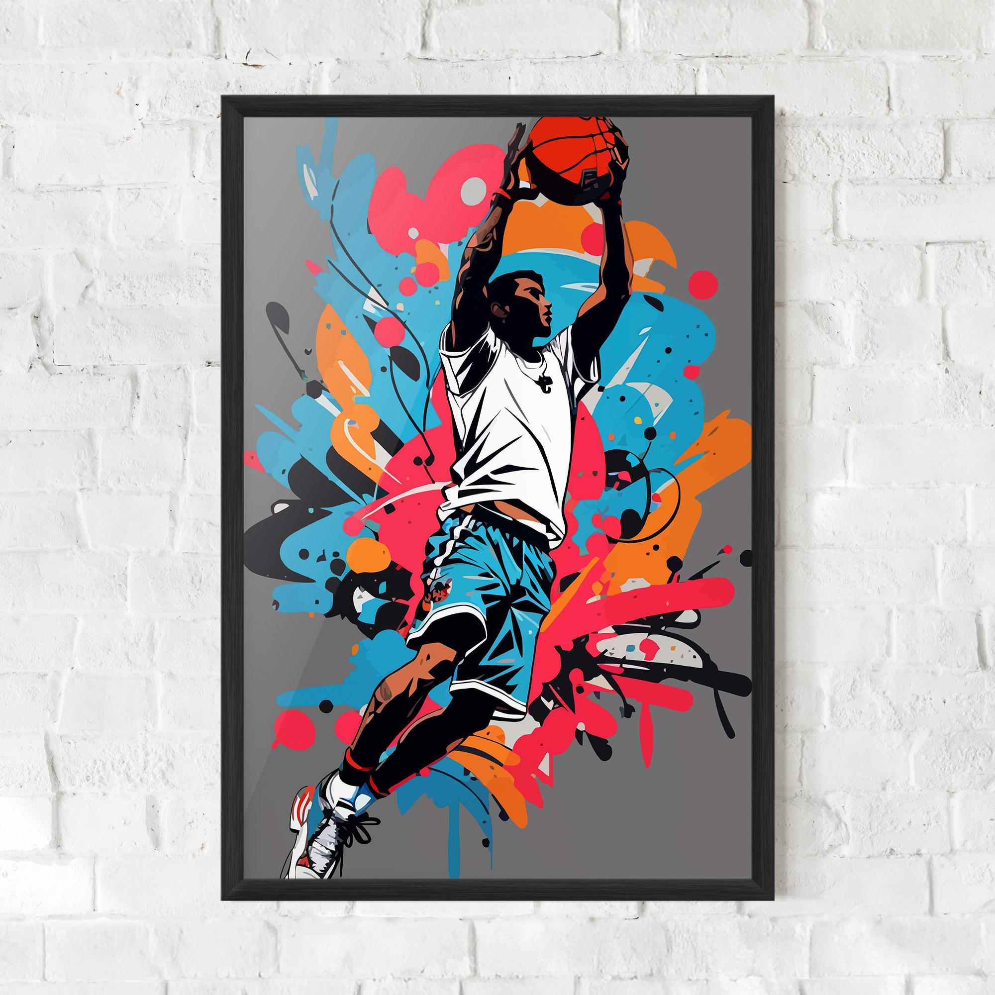 Gerahmte Poster Blue Red Basket mockup 0