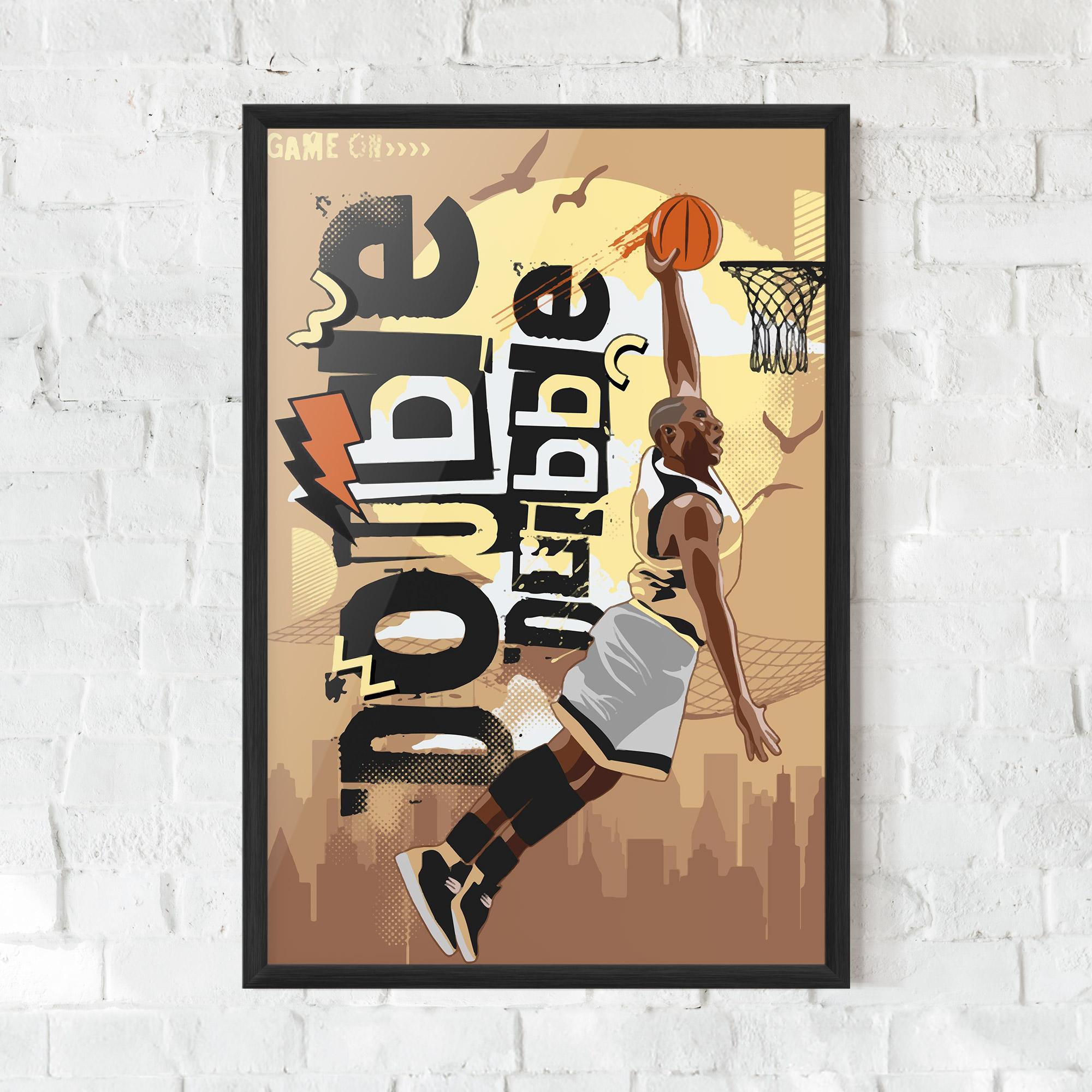 Gerahmte Poster Double Dribble mockup 0