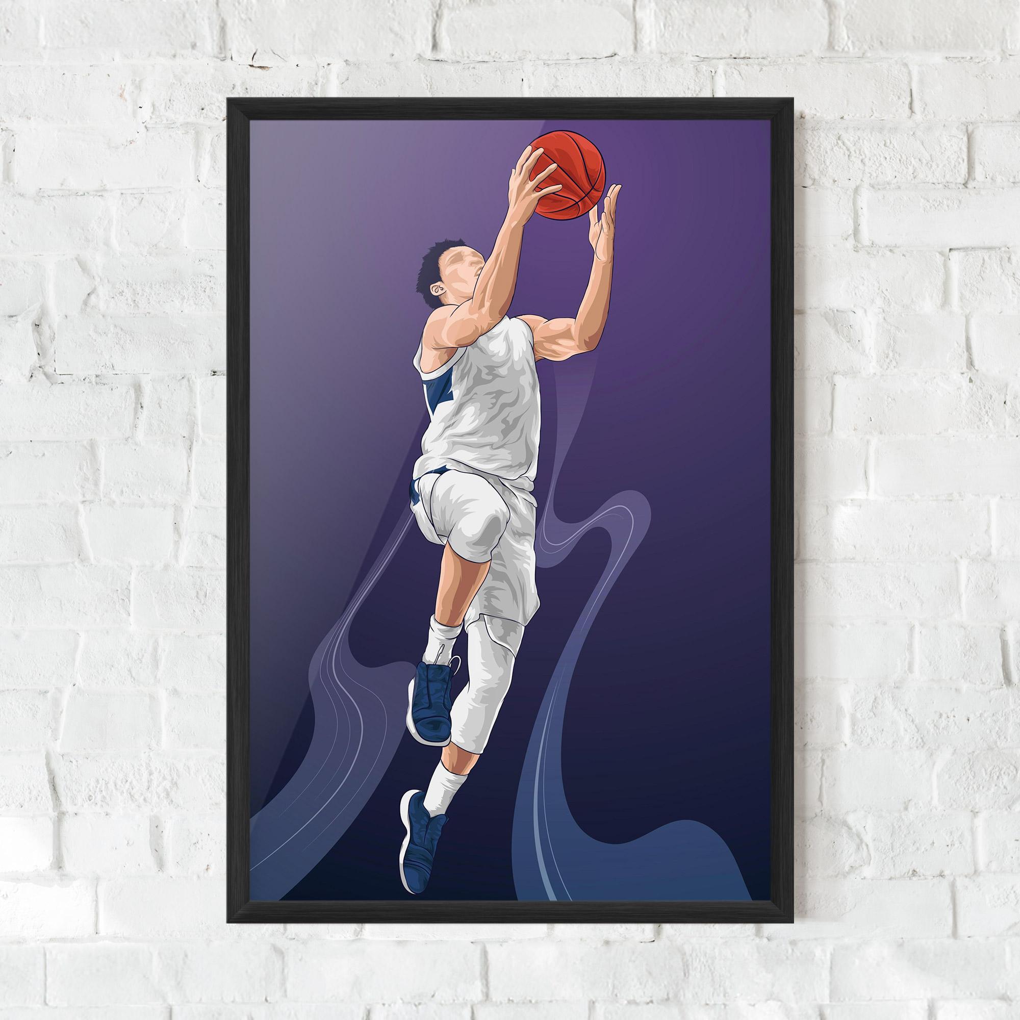 Gerahmte Poster Flying Player mockup 0