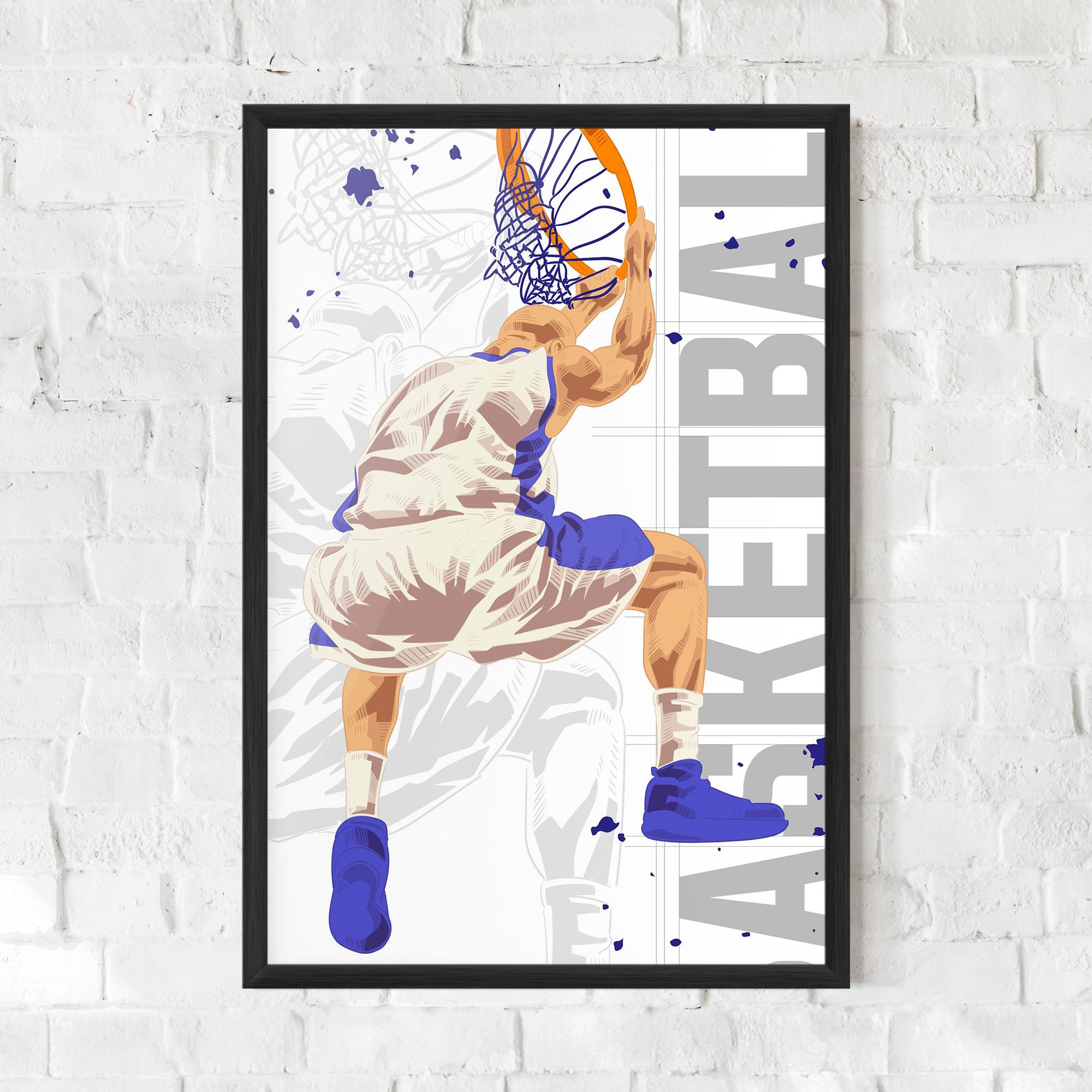 Gerahmte Poster Grey Basketball mockup 0
