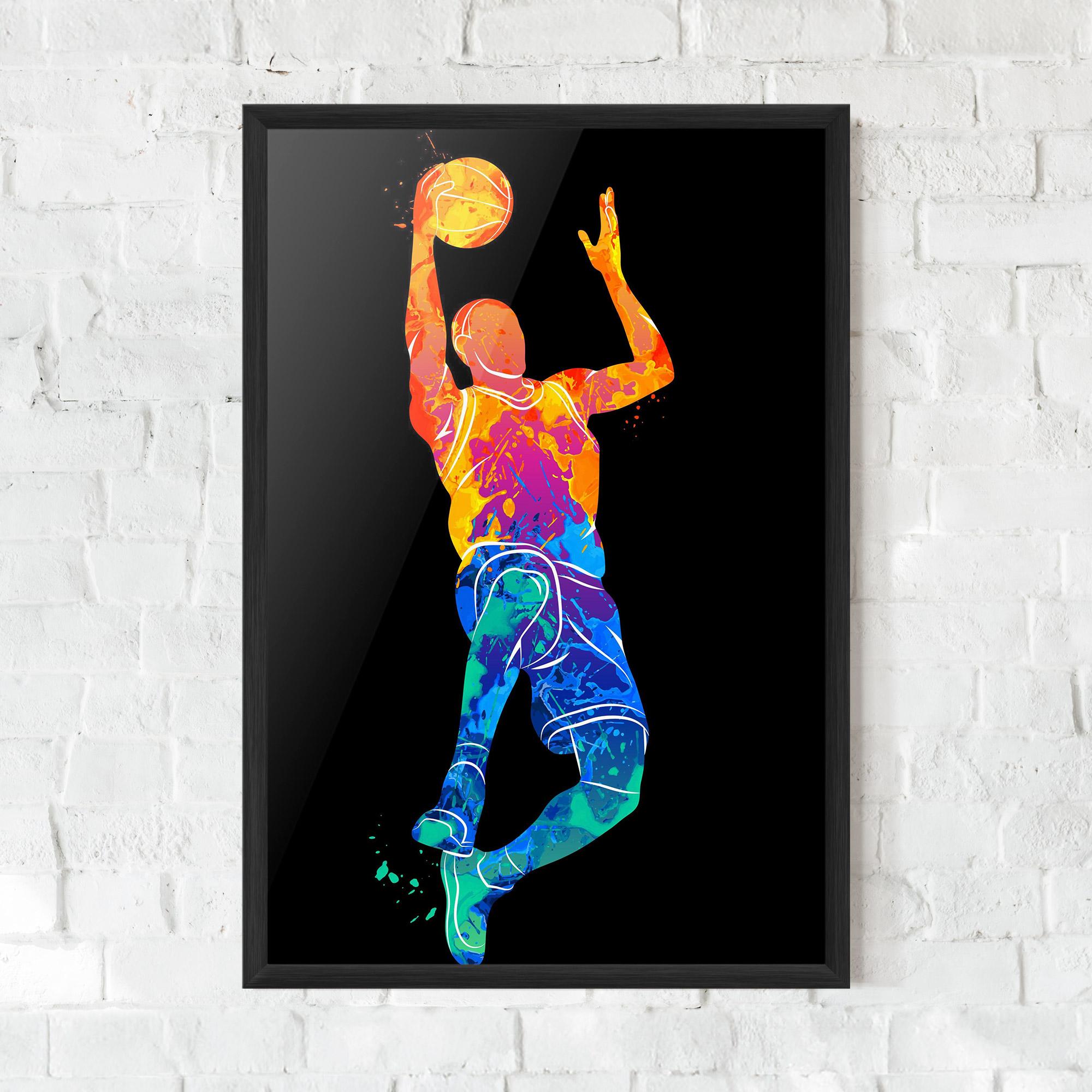 Gerahmte Poster Orange Blue Basket mockup 0