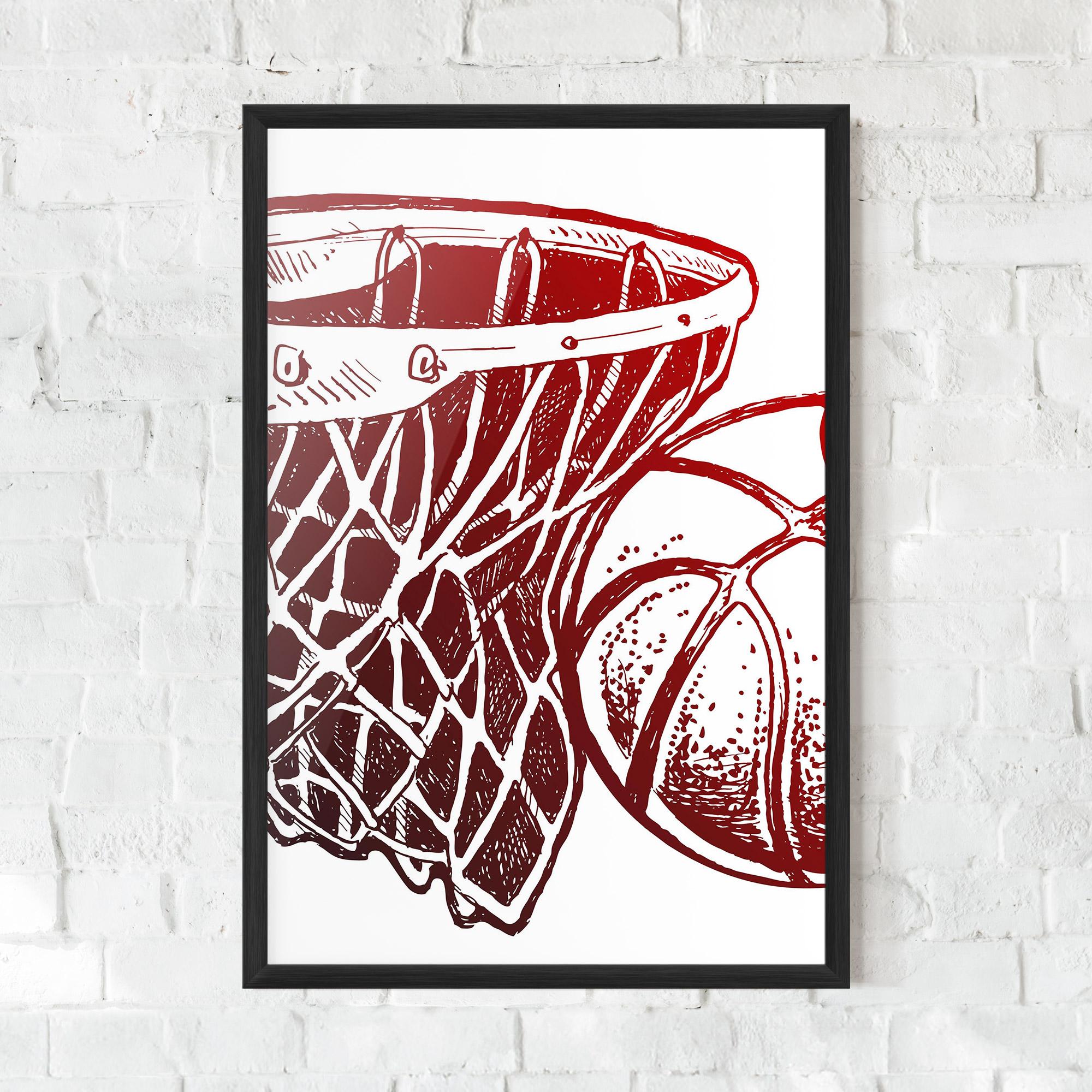 Gerahmte Poster Red Basketball Hoop mockup 0