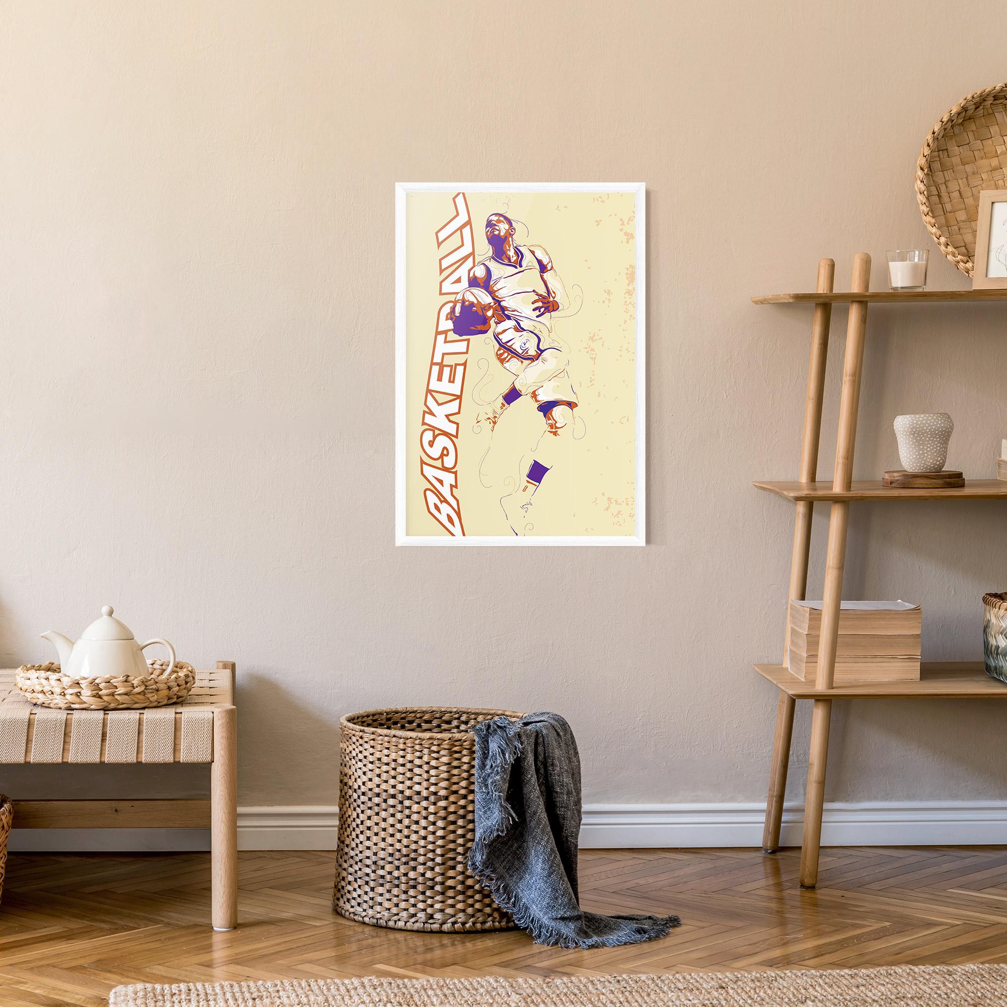 Gerahmte Poster Basketball Cream mockup 9