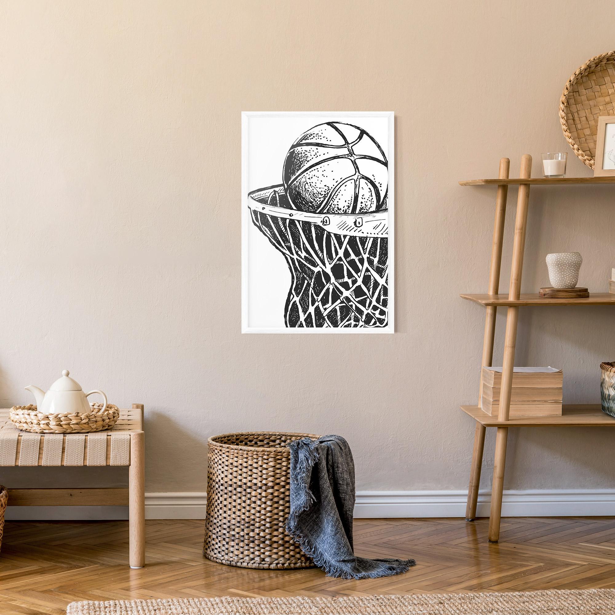 Gerahmte Poster Basketball Grey Hoop mockup 9