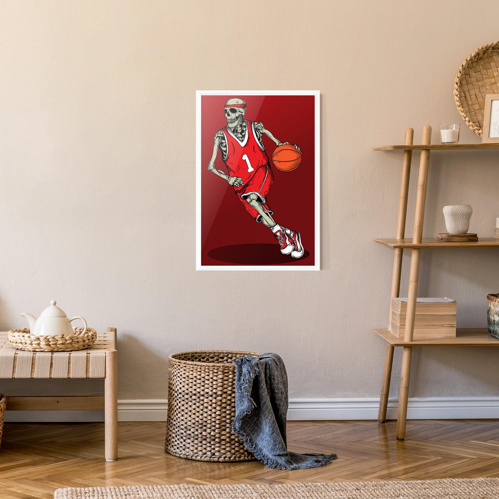 Gerahmte Poster Basketball Skull mockup 9