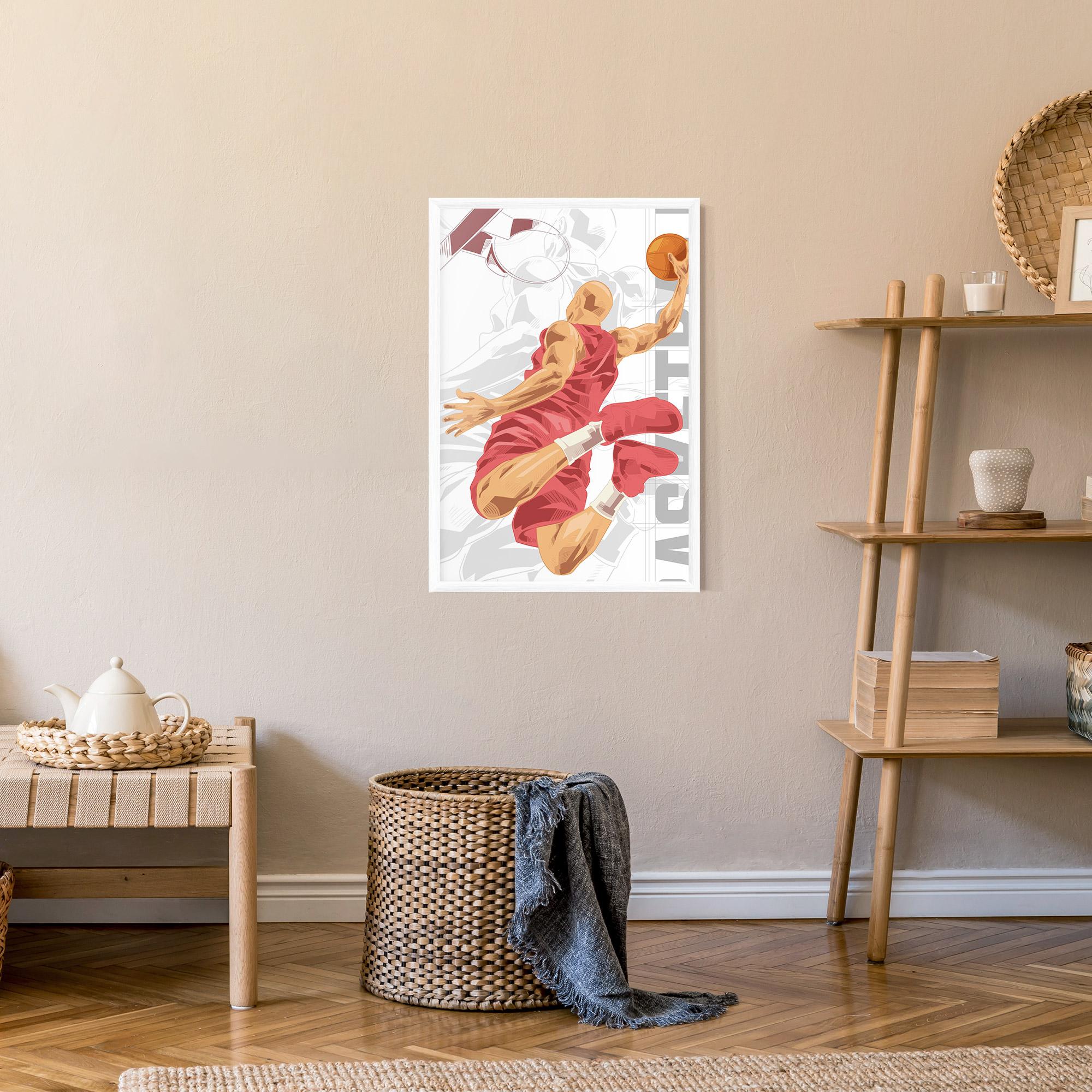Gerahmte Poster Pink Basketball mockup 9