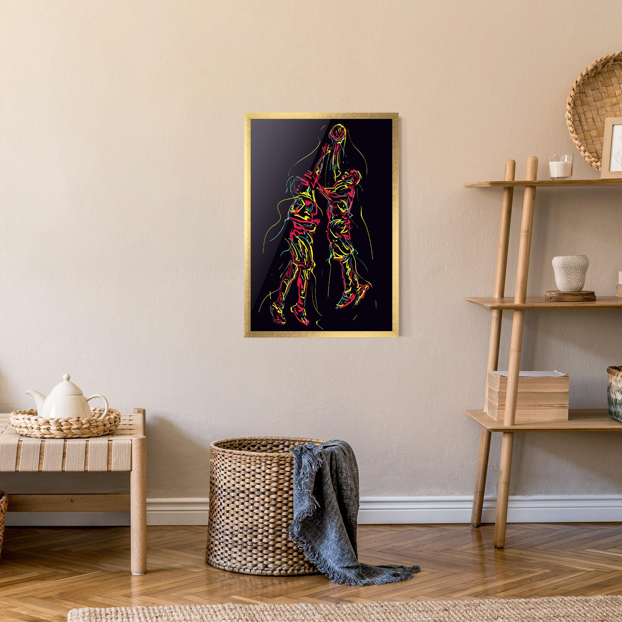 Gerahmte Poster Basket Line Jump mockup 9