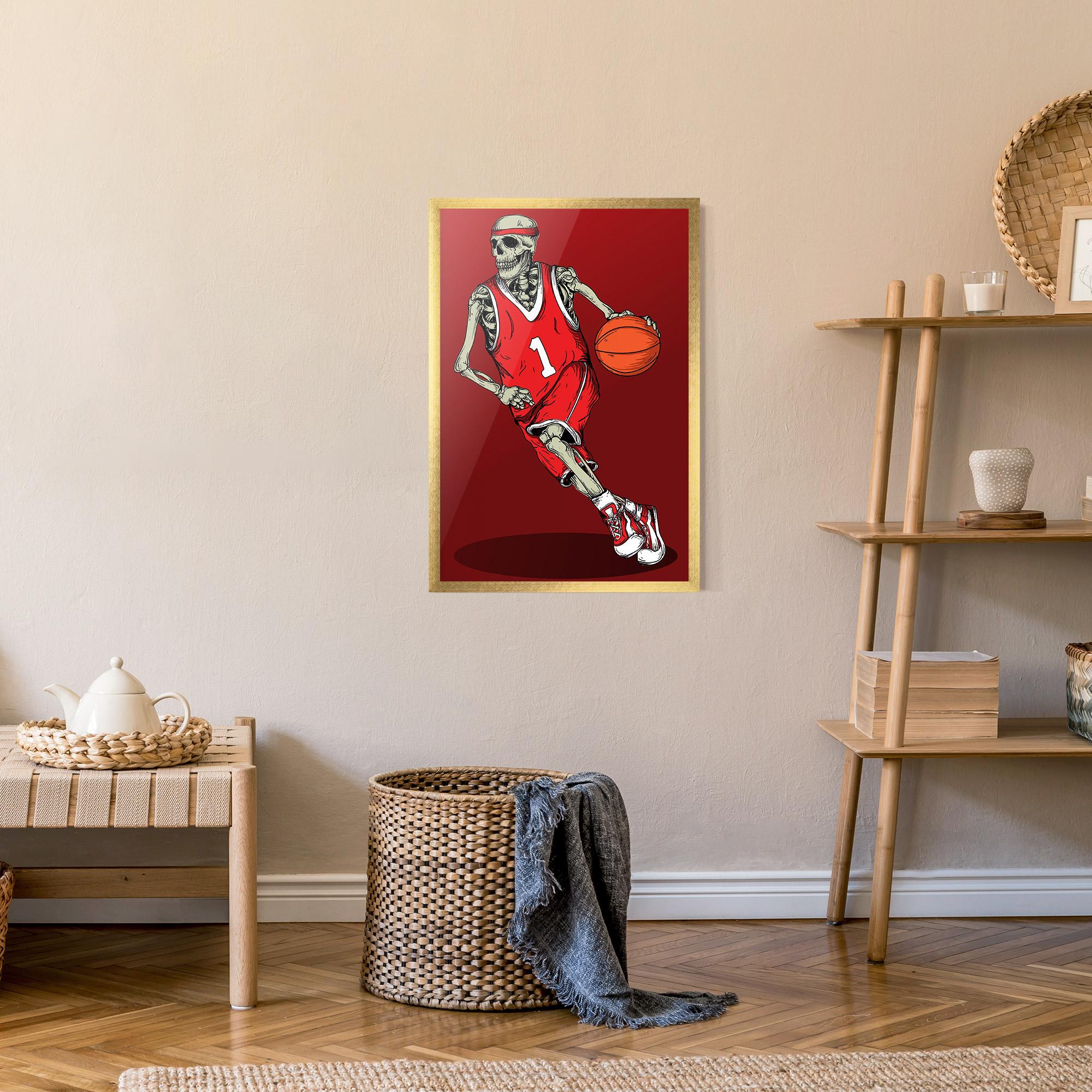 Gerahmte Poster Basketball Skull mockup 9